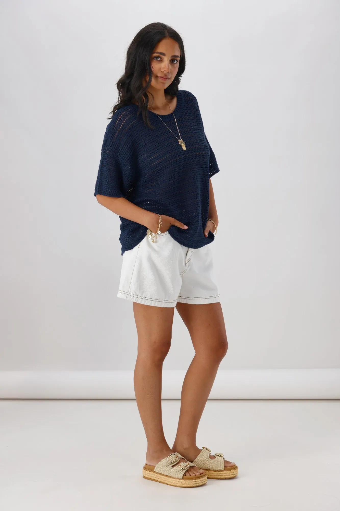 Shine On Label La Dolce Knit Top Navy sold by Shine On product image thumbnail 5