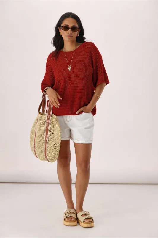 Shine On Label La Dolce Knit Top Rust sold by Shine On