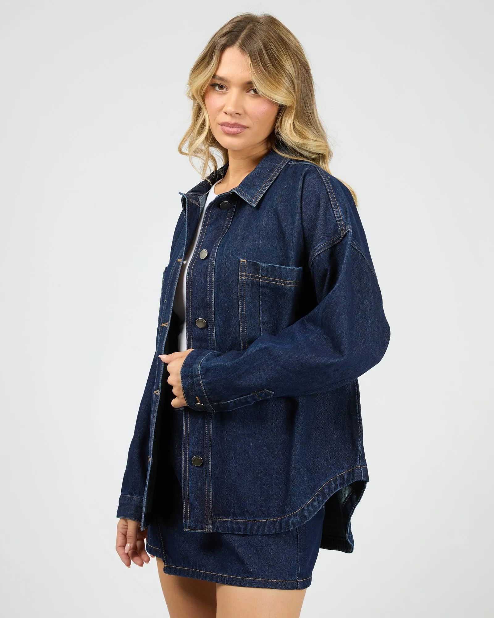 All About Eve Dale Shacket Indigo sold by Shine On product image thumbnail 2