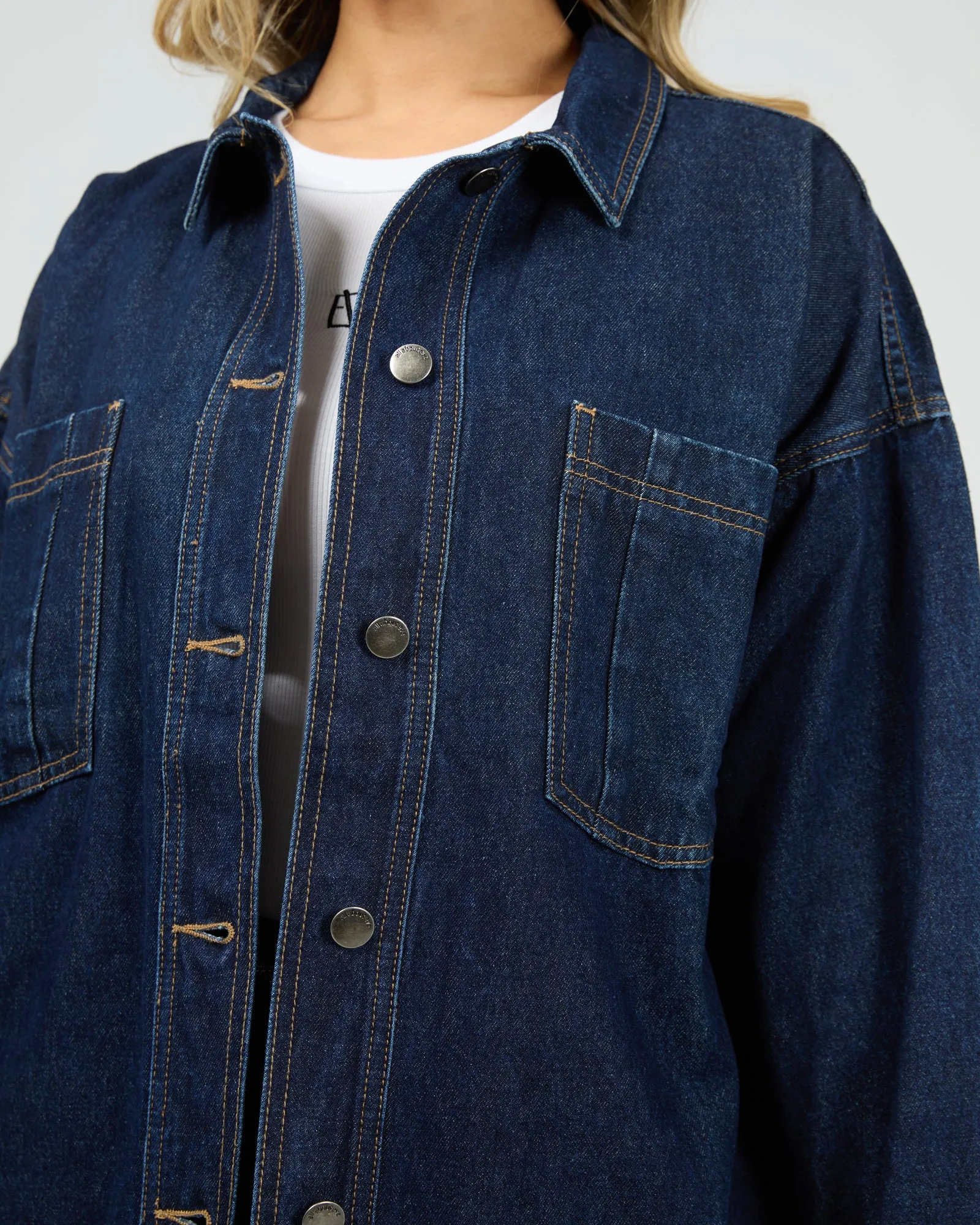 All About Eve Dale Shacket Indigo sold by Shine On product image thumbnail 3