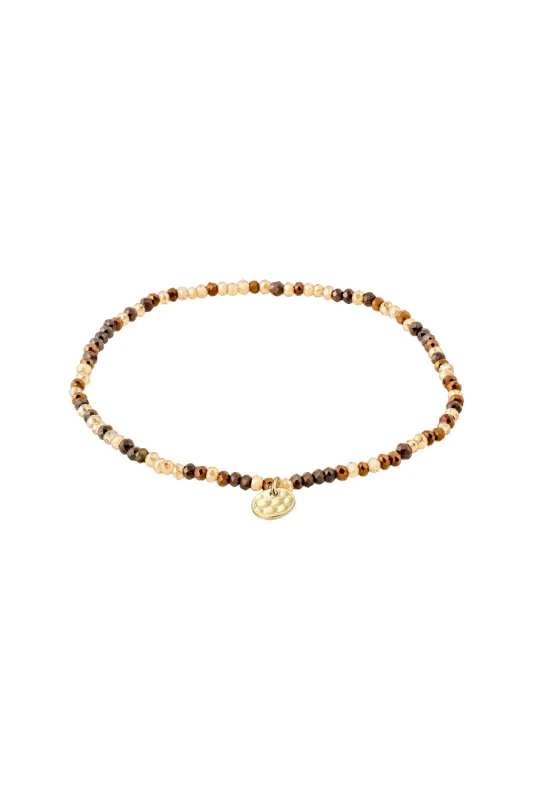 Pilgrim Indie Bracelet Gold Plated Brown sold by Shine On
