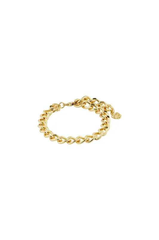 Pilgrim Charm Recycled Curb Chain Bracelet Gold Plated sold by Shine On