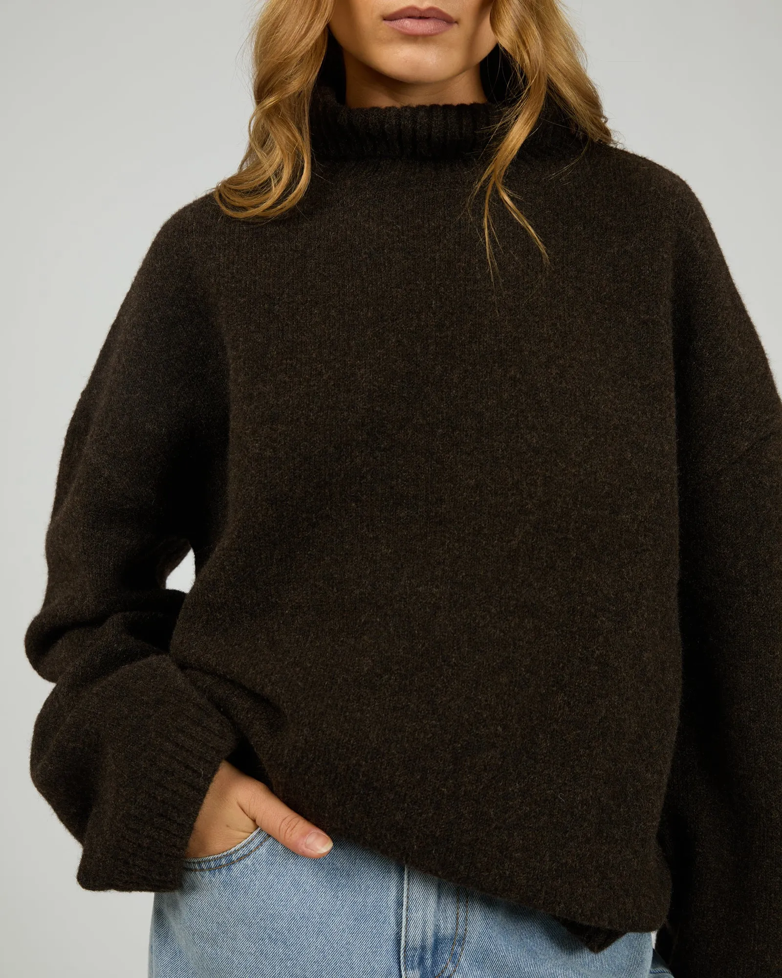 Silent Theory Willow Knit Jumper Chocolate sold by Shine On product image thumbnail 3