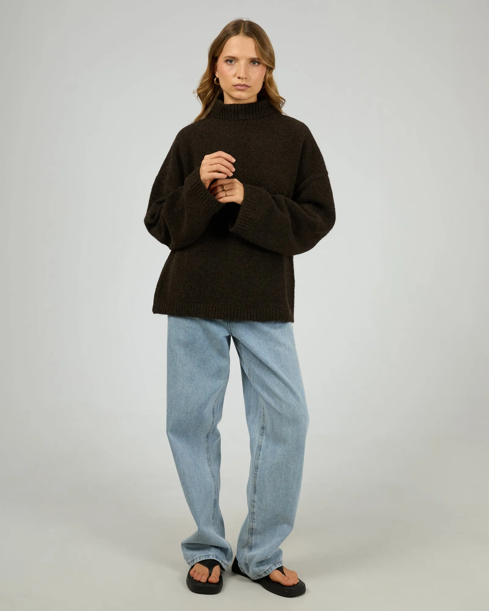 Silent Theory Willow Knit Jumper Chocolate sold by Shine On product image thumbnail 4