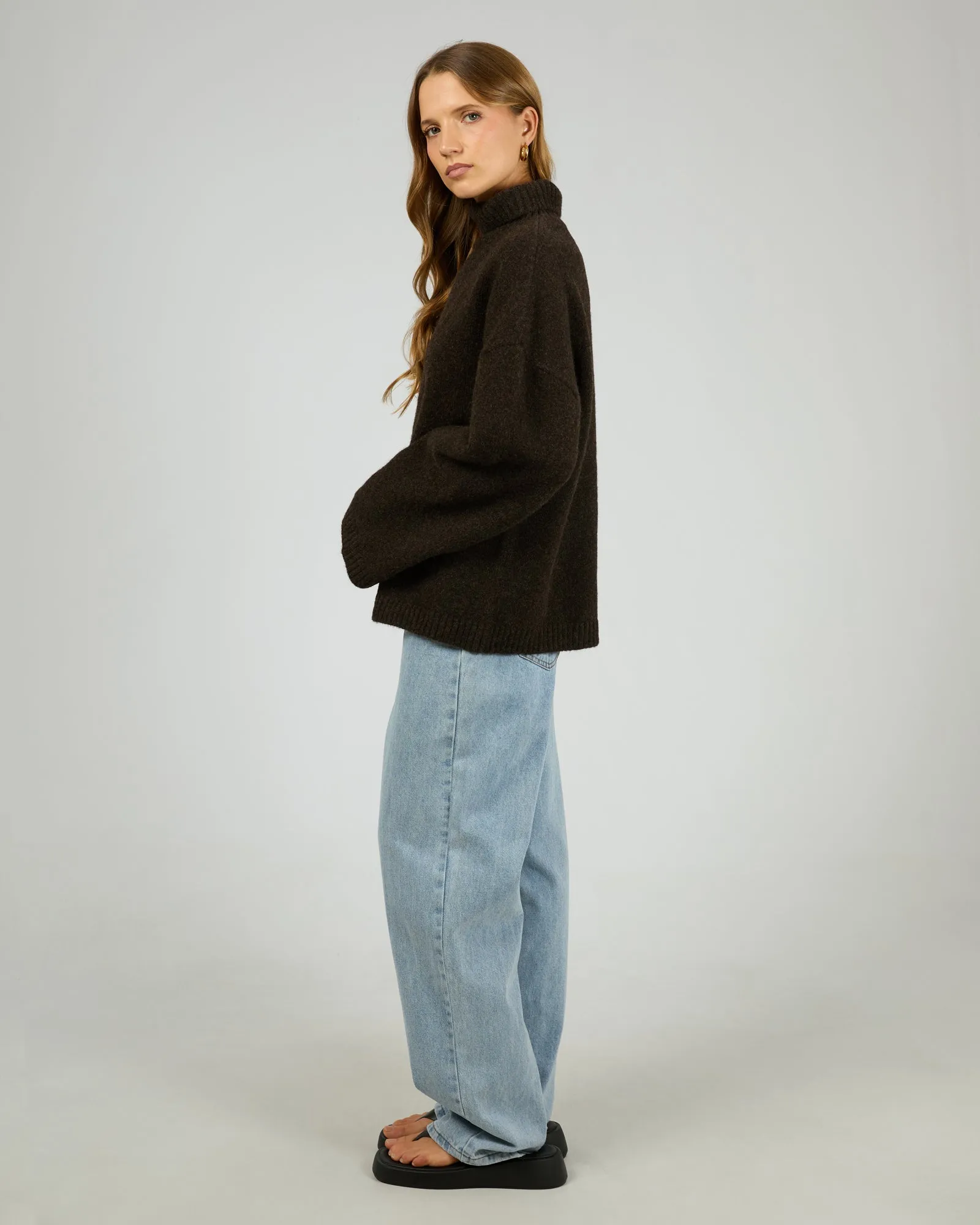 Silent Theory Willow Knit Jumper Chocolate sold by Shine On product image thumbnail 5