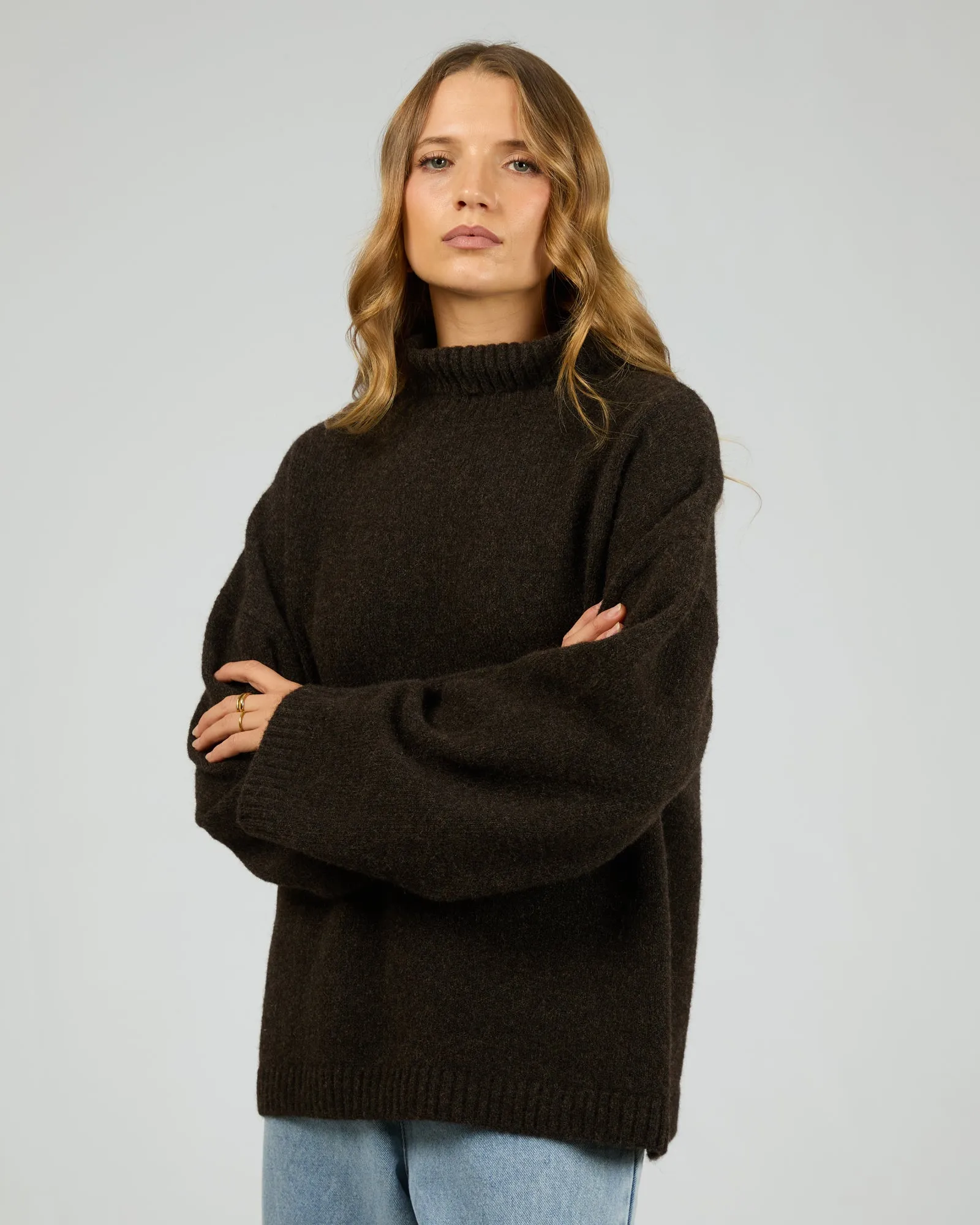 Silent Theory Willow Knit Jumper Chocolate sold by Shine On product image thumbnail 2