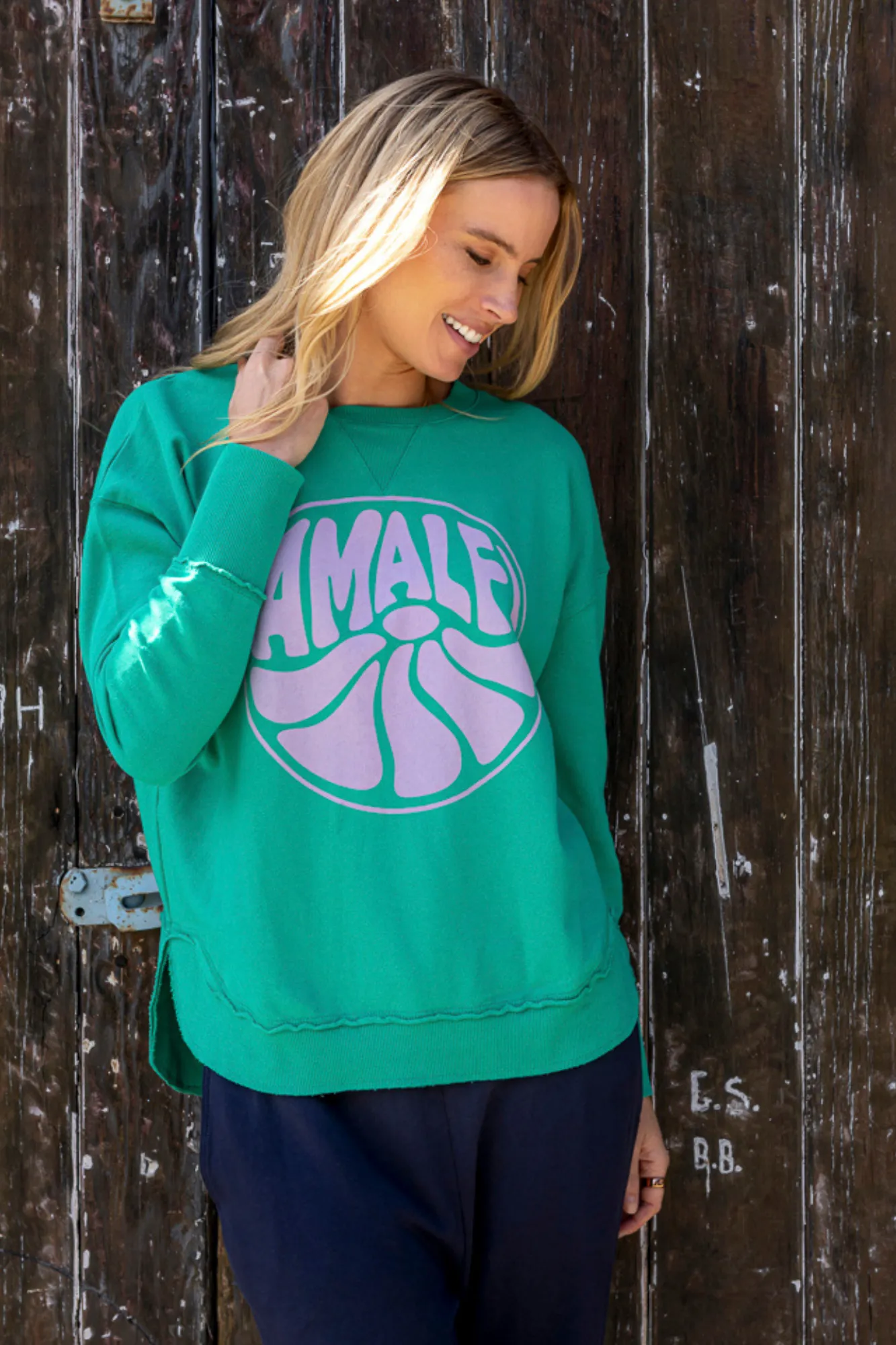 Elm Amalfi Crew Turquoise sold by Shine On