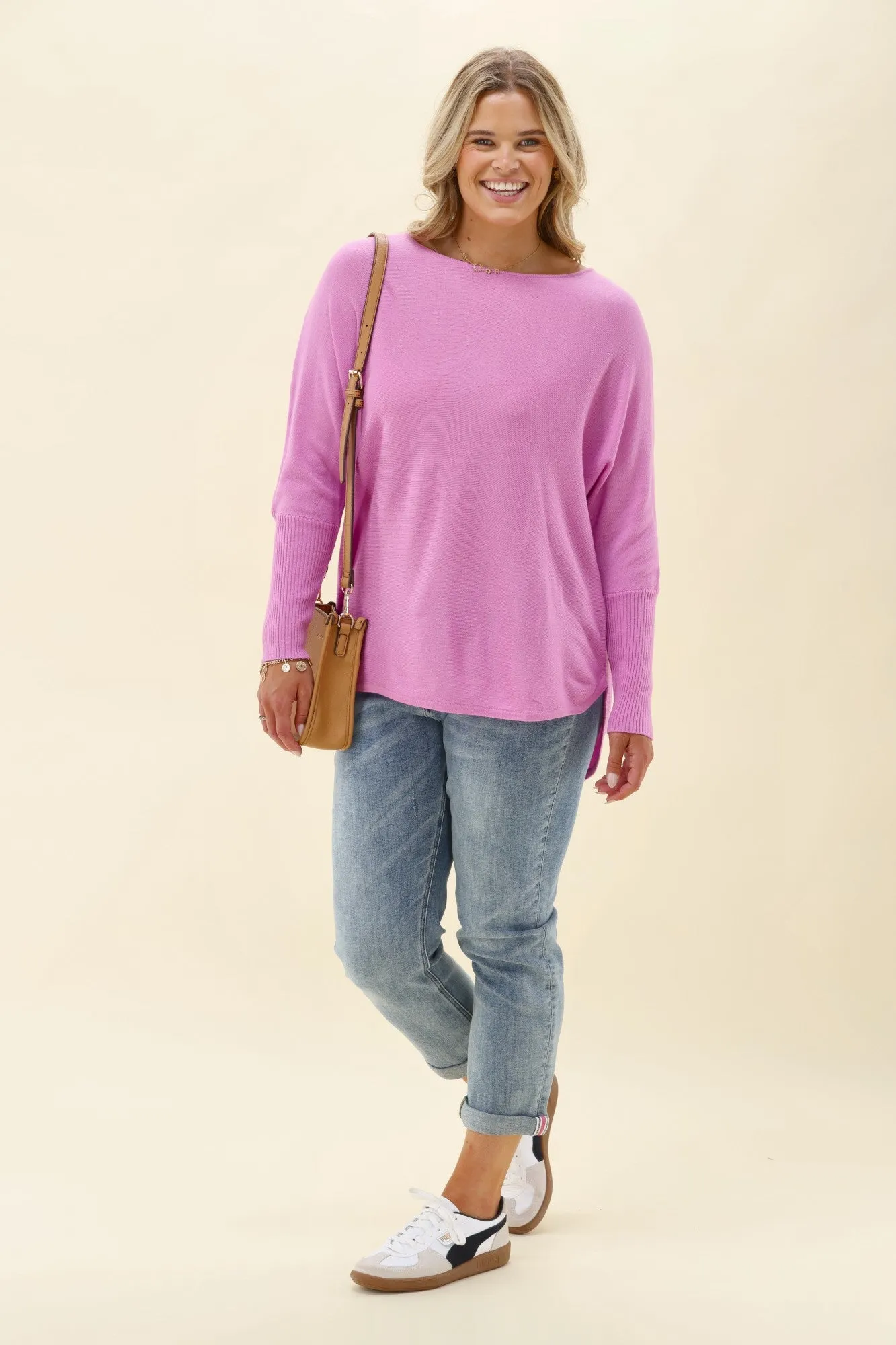 Sunday Boho Louis Knit Top Lilac Pink sold by Shine On product image thumbnail 3