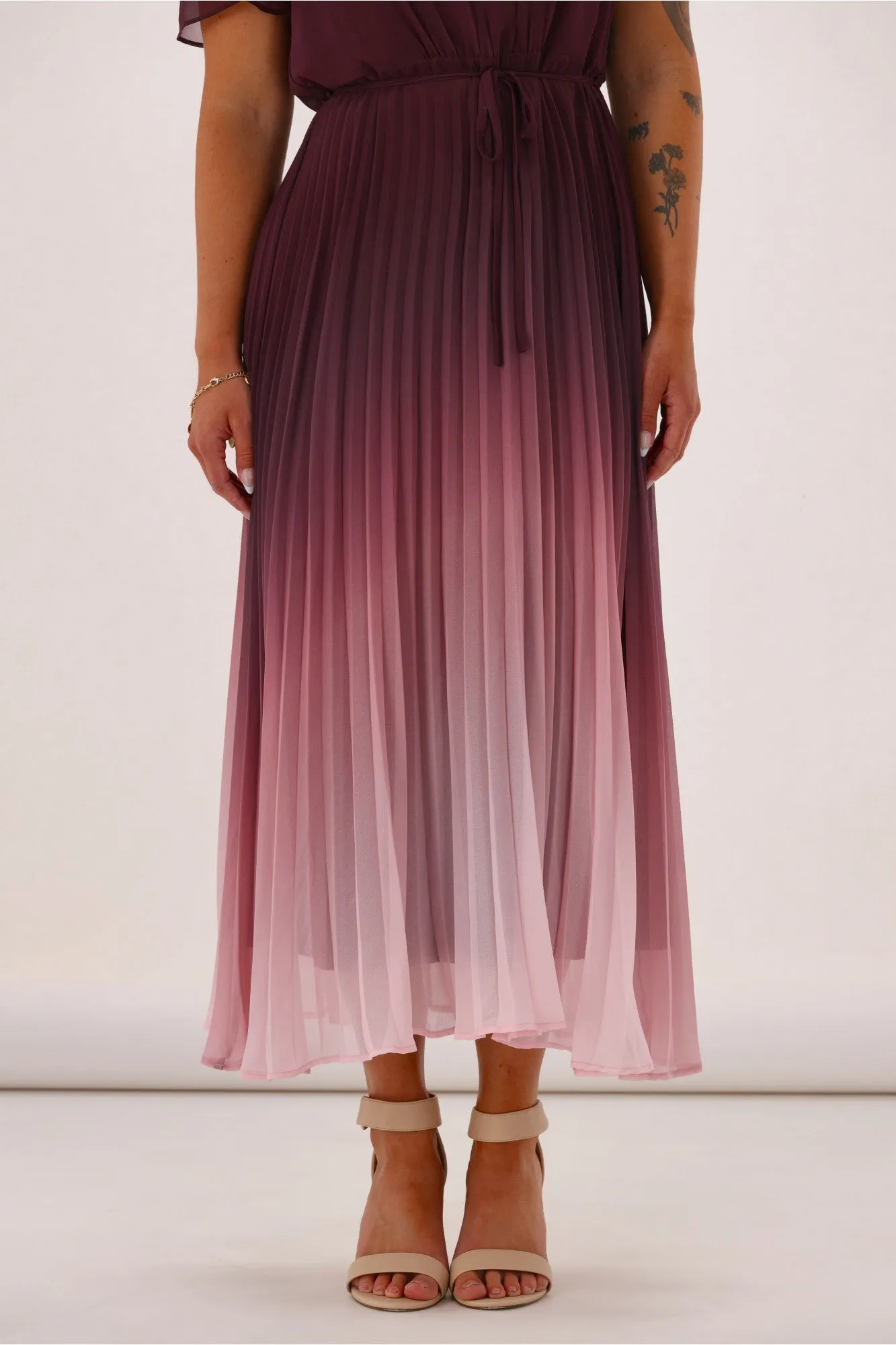 Celebration Tessa Dress Ombre Burgundy Pink sold by Shine On product image thumbnail 4