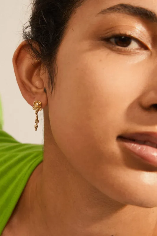 Pilgrim Solidarity Recycled Organic Shaped Earrings Gold sold by Shine On