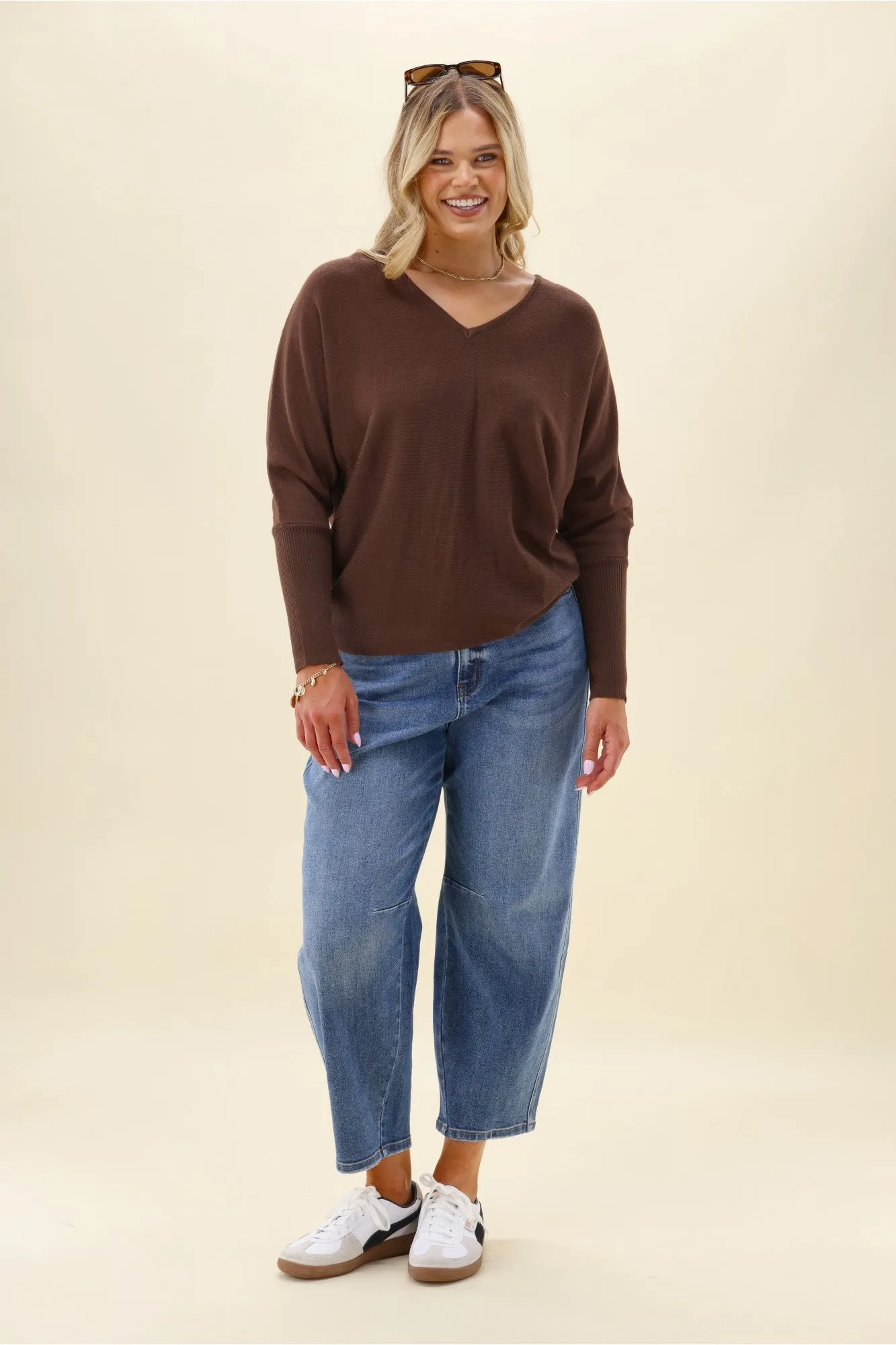 Alpine by Shine On Gigi Merino Batwing Top Chocolate sold by Shine On product image thumbnail 4