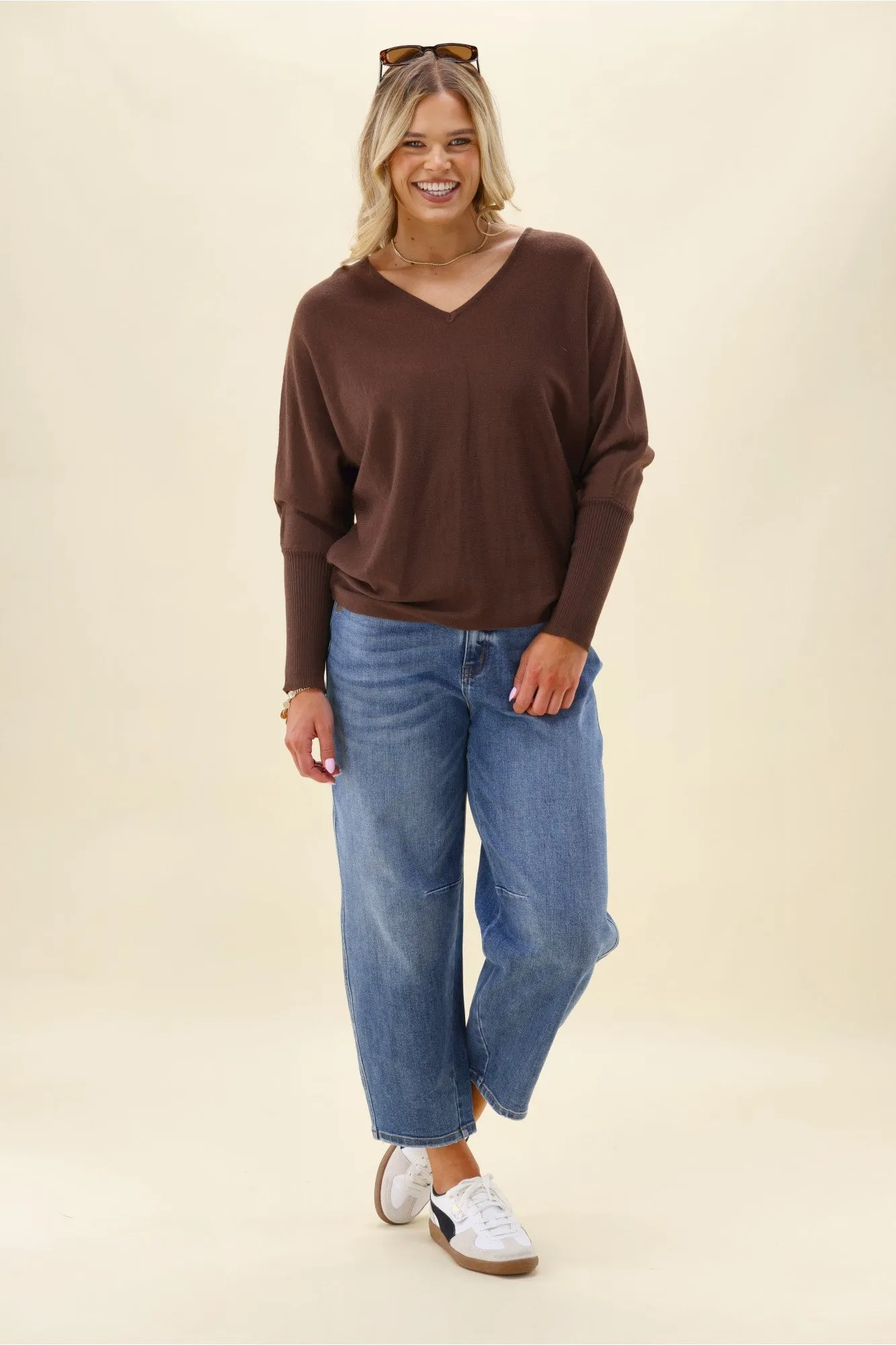 Alpine by Shine On Gigi Merino Batwing Top Chocolate sold by Shine On product image thumbnail 3