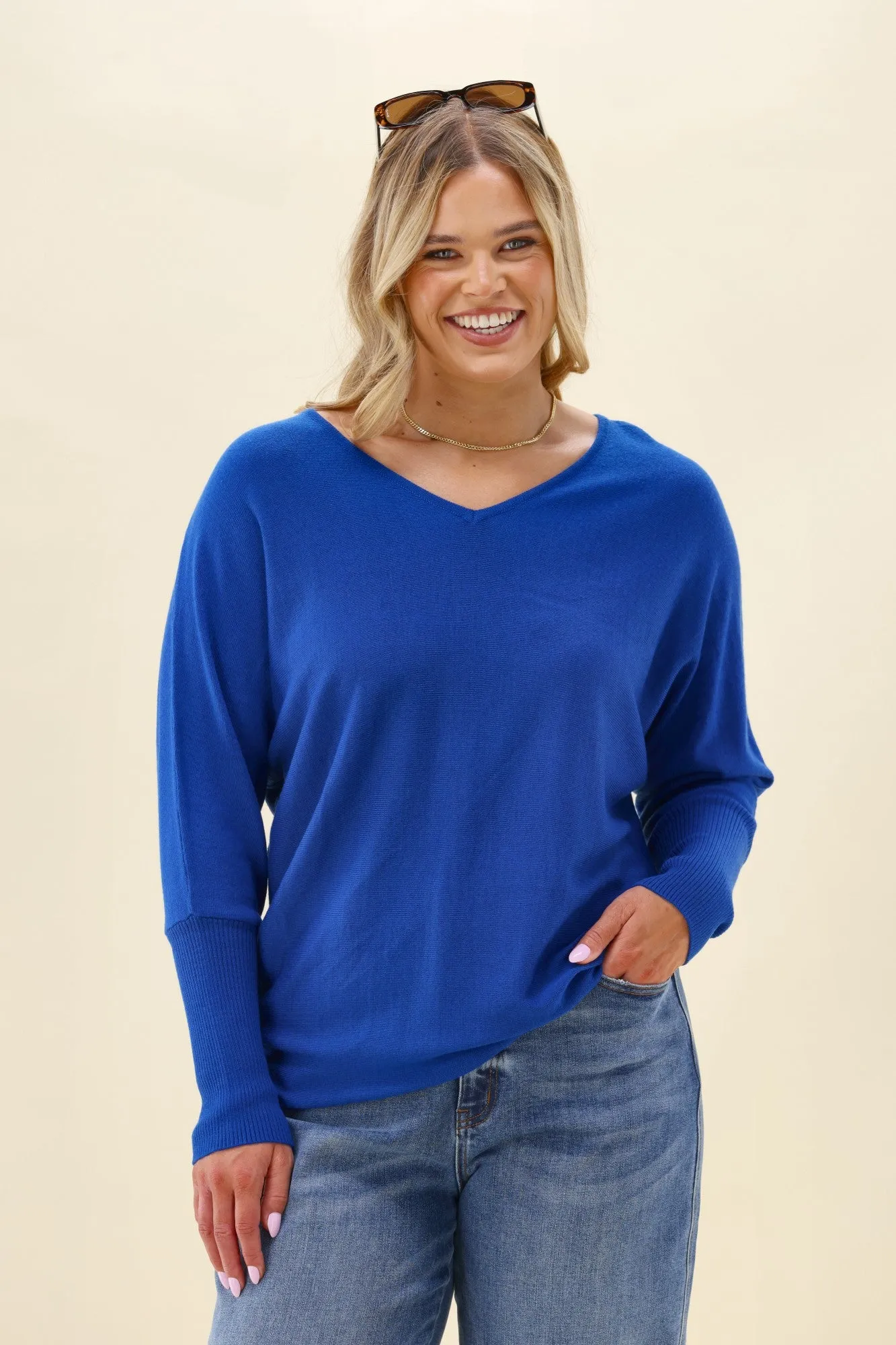 Alpine by Shine On Gigi Merino Batwing Top Cobalt sold by Shine On product image thumbnail 2