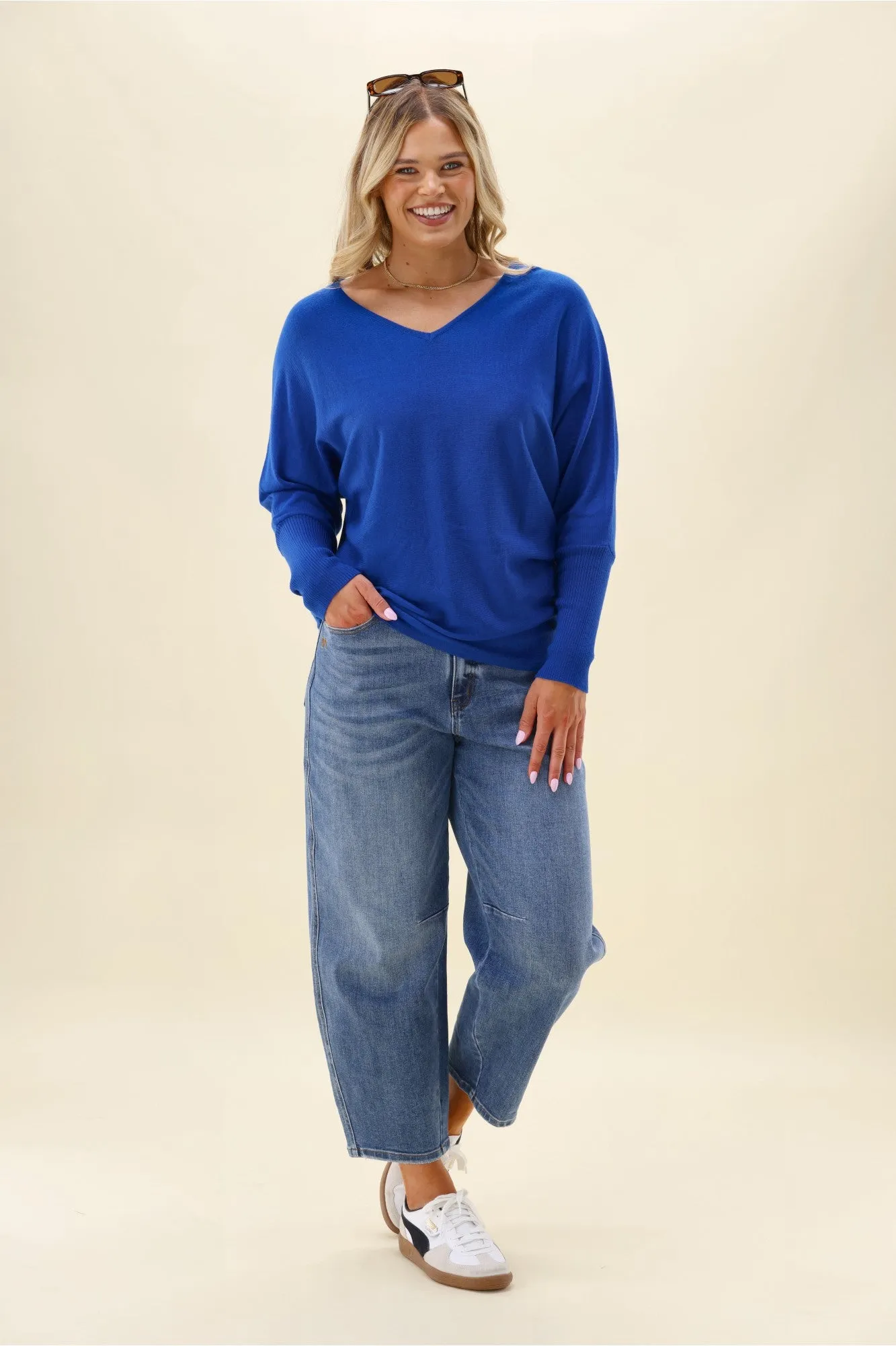 Alpine by Shine On Gigi Merino Batwing Top Cobalt sold by Shine On product image thumbnail 5