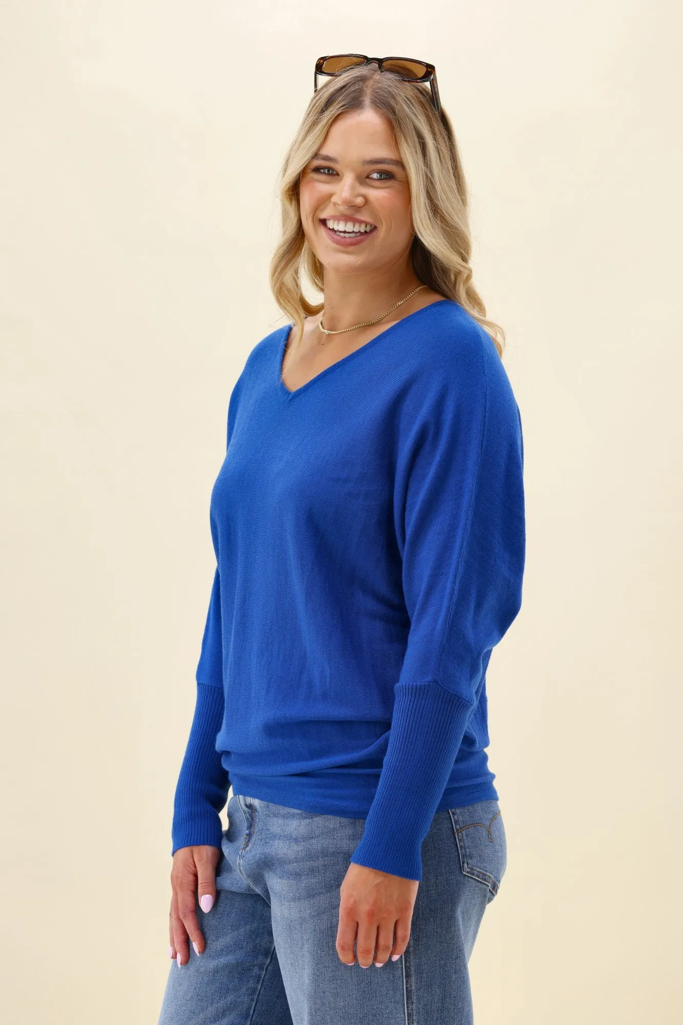 Alpine by Shine On Gigi Merino Batwing Top Cobalt sold by Shine On product image thumbnail 4