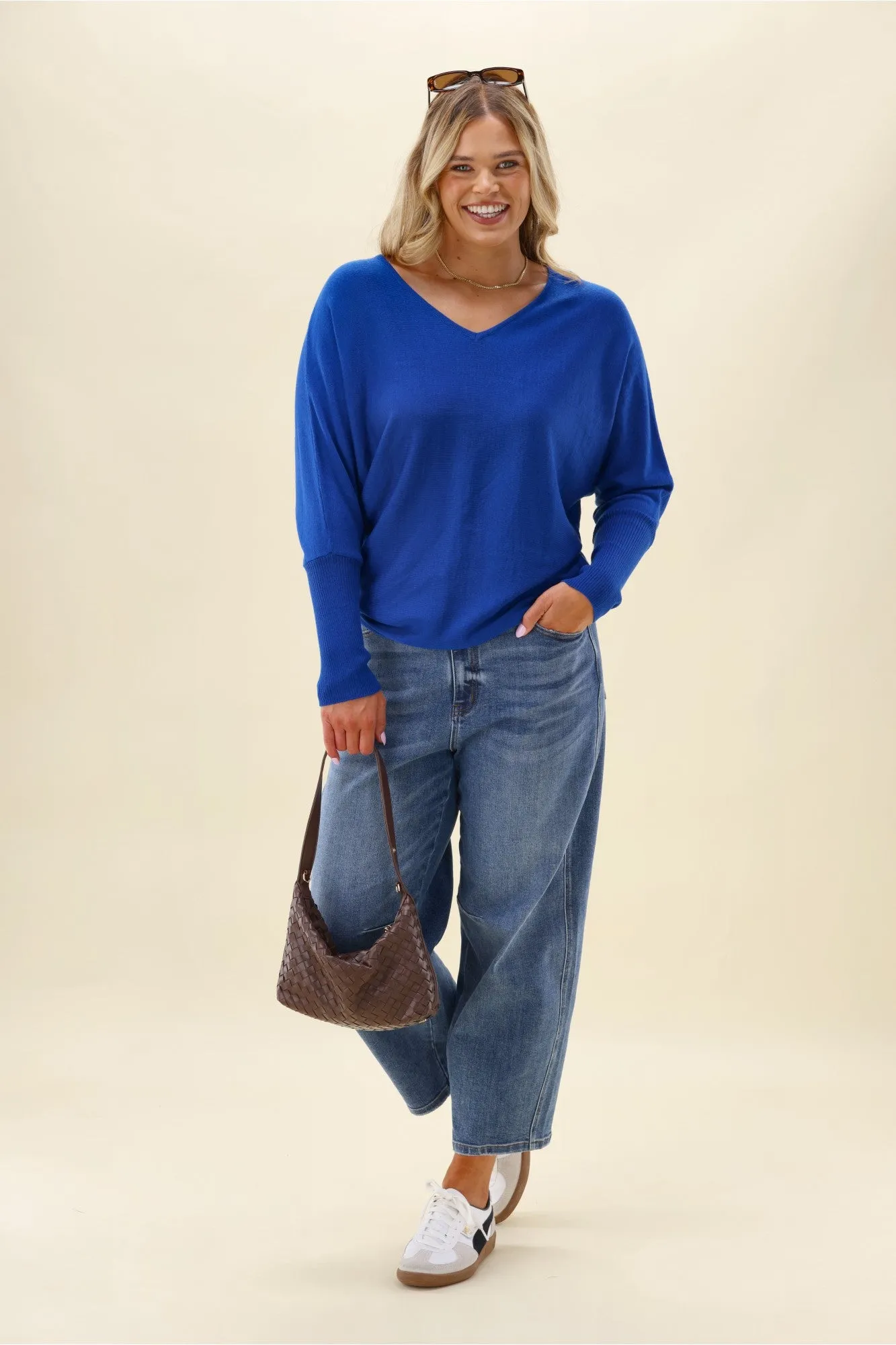 Alpine by Shine On Gigi Merino Batwing Top Cobalt sold by Shine On product image thumbnail 3