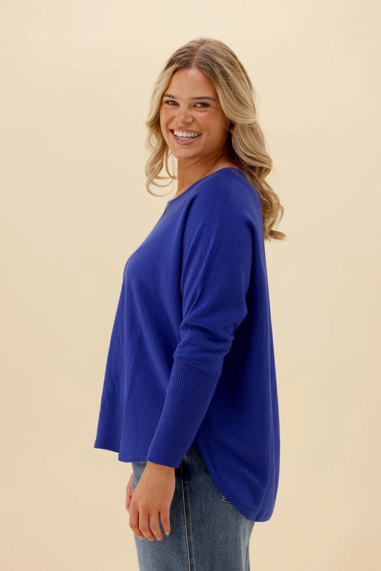 Sunday Boho Louis Knit Top Cobalt Blue sold by Shine On product image thumbnail 5