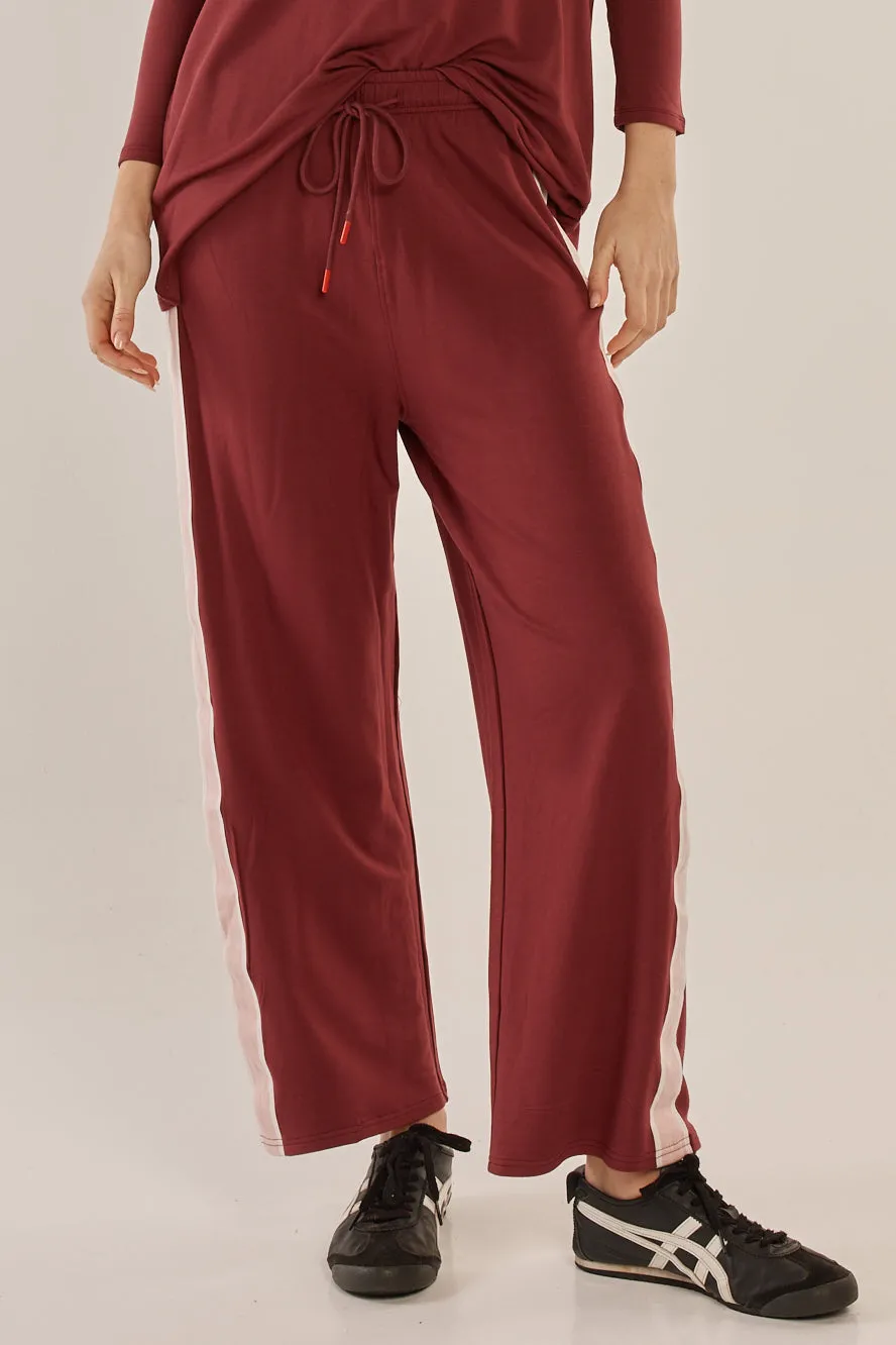 Betty Basics Evelyn Wide Leg Jogger Burgundy sold by Shine On product image thumbnail 2