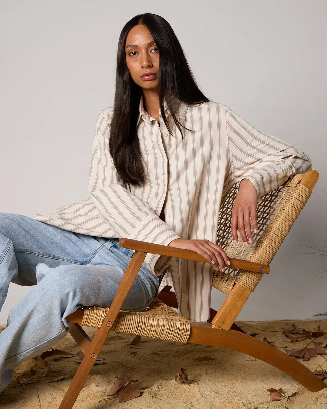 Silent Theory Fern Shirt Sage sold by Shine On