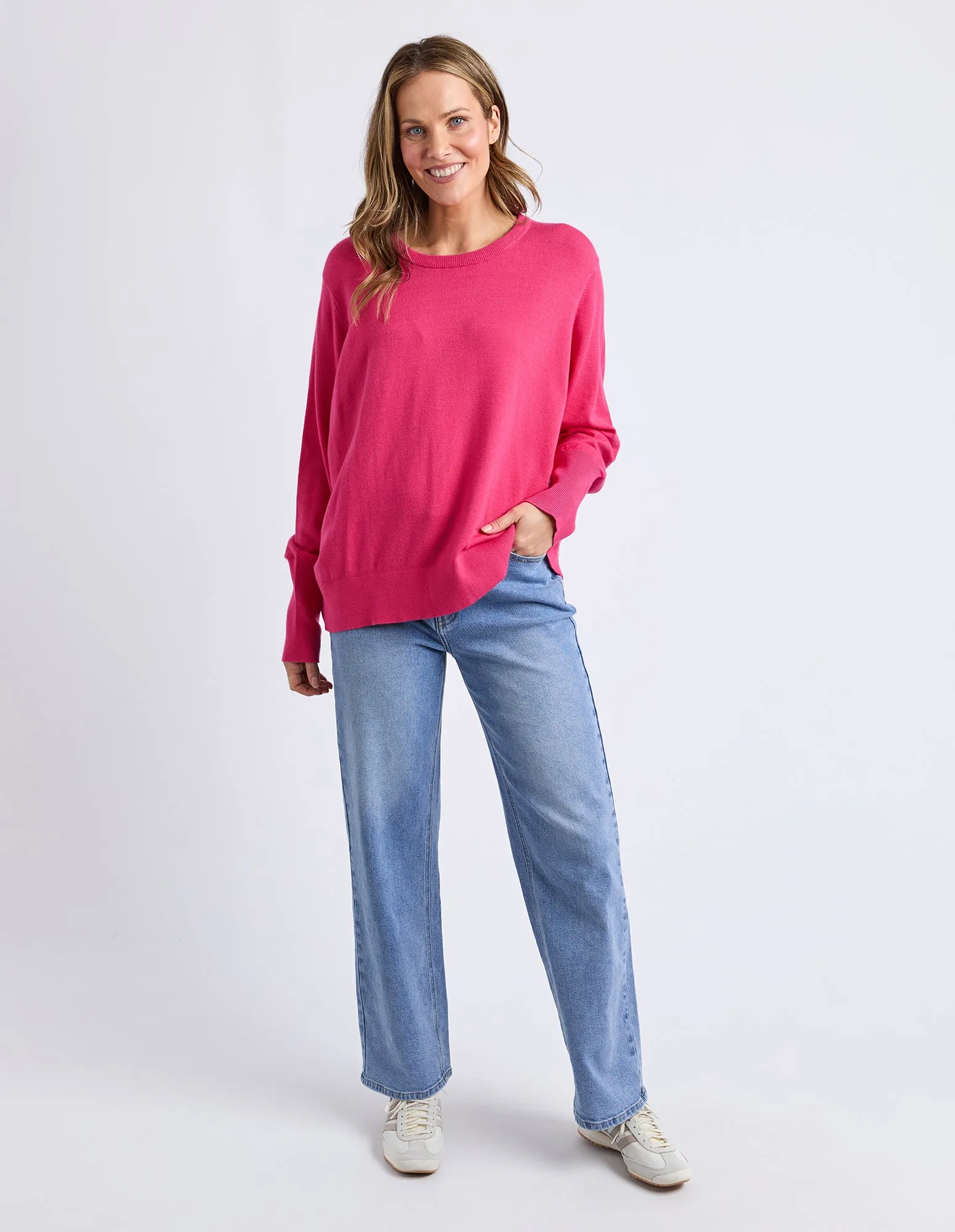 Elm Sunny Long Sleeve Knit Top Hot Pink sold by Shine On product image thumbnail 5