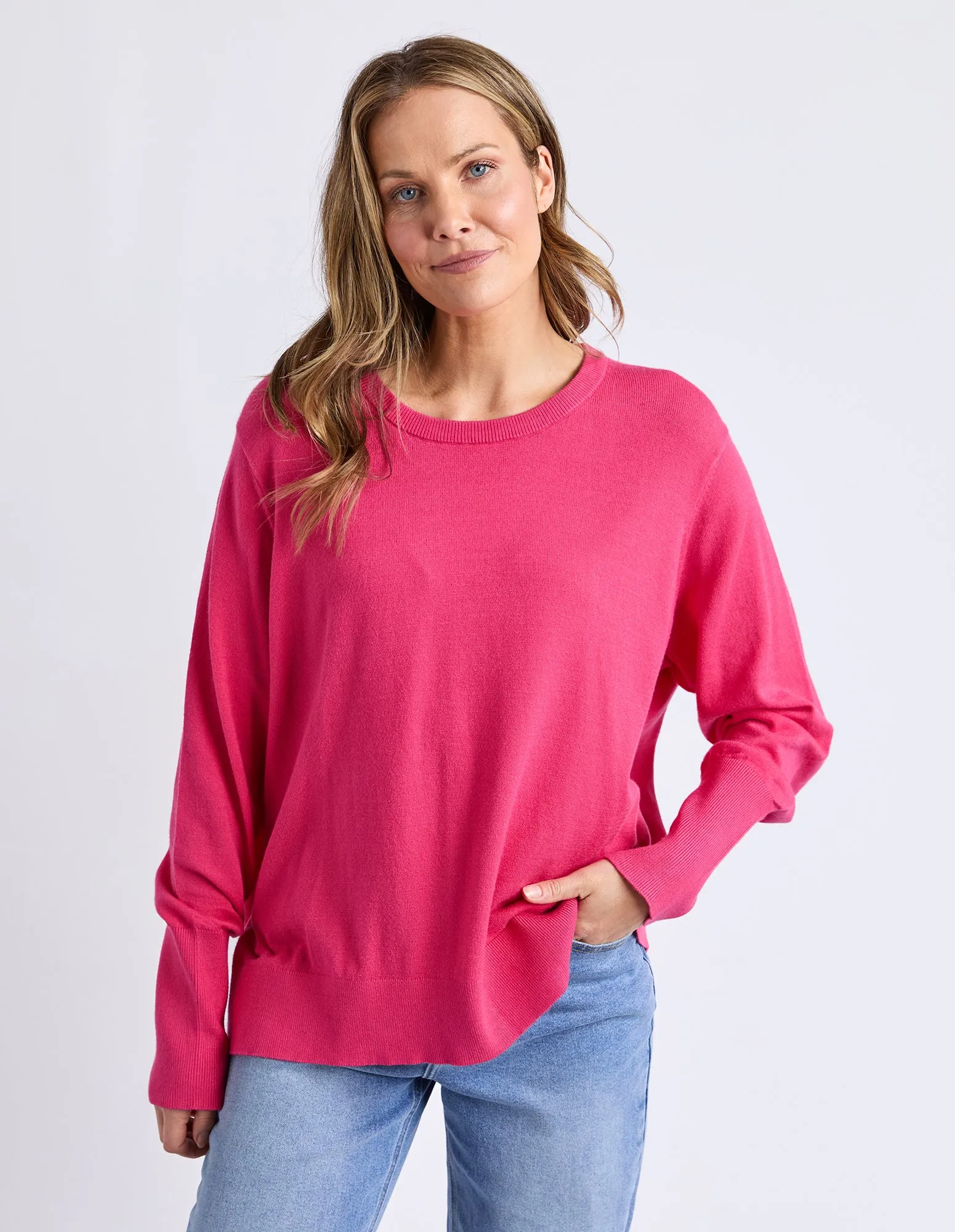 Elm Sunny Long Sleeve Knit Top Hot Pink sold by Shine On product image thumbnail 2