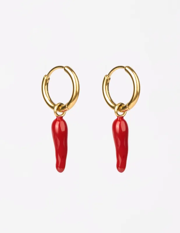 Stella + Gemma Chillies Earrings Gold made by Shine On