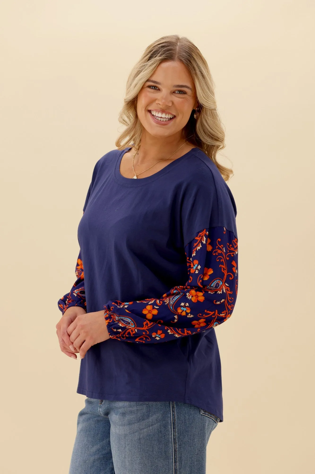 Shine On Label Cici Top Navy Paisley sold by Shine On product image thumbnail 2