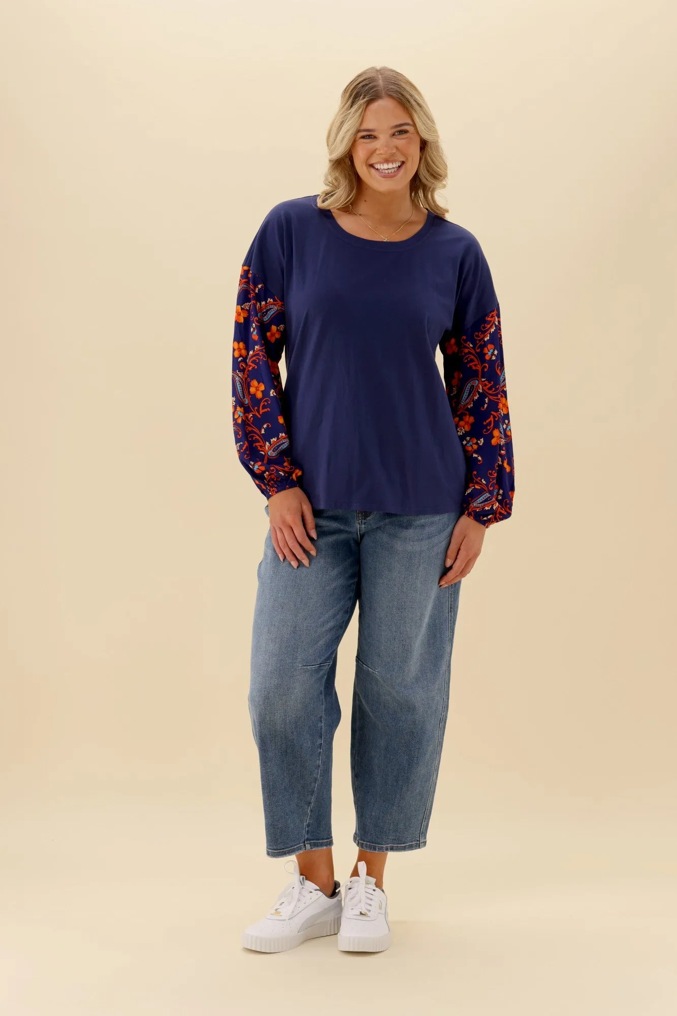 Shine On Label Cici Top Navy Paisley sold by Shine On product image thumbnail 4