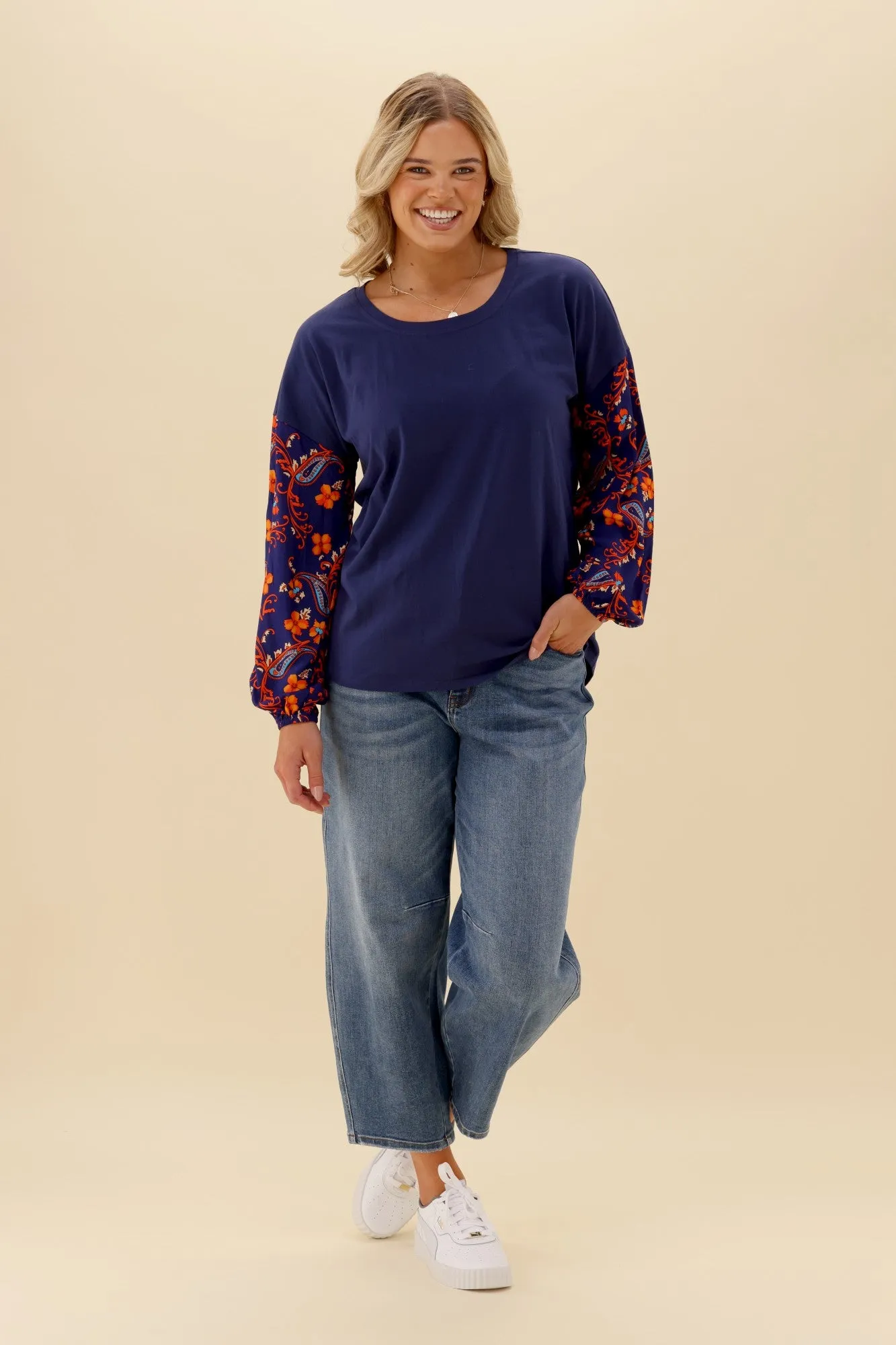 Shine On Label Cici Top Navy Paisley sold by Shine On product image thumbnail 5
