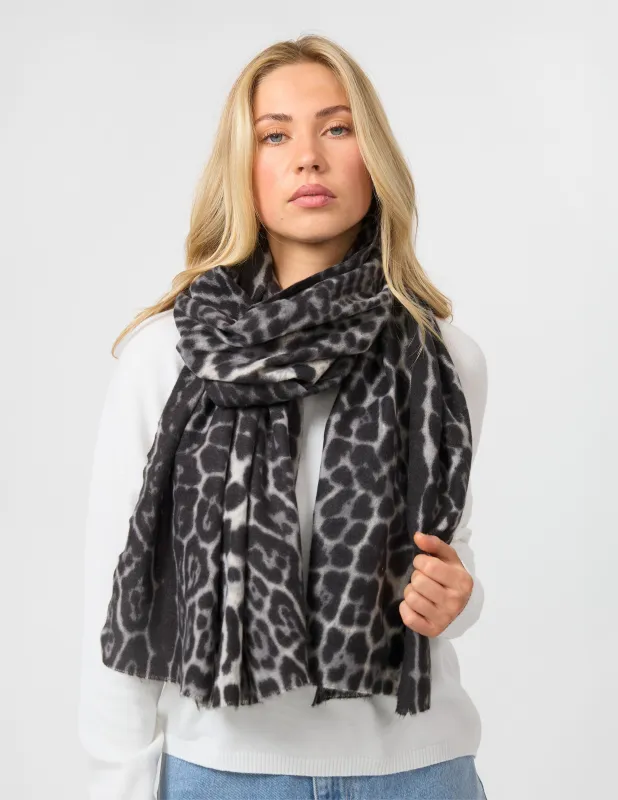 Stella + Gemma Scarf Leopard Black made by Shine On
