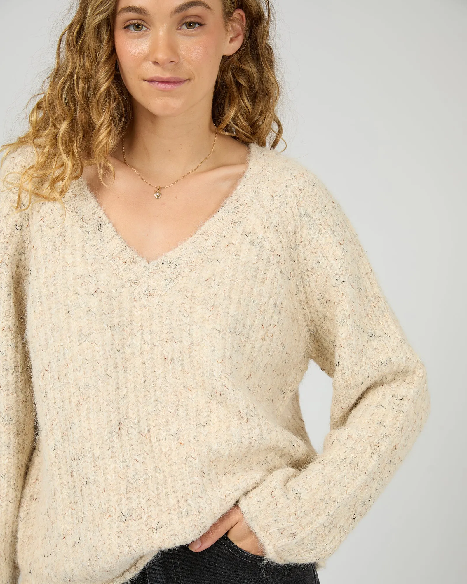 All About Eve Devon V Neck Jumper Vanilla sold by Shine On product image thumbnail 3