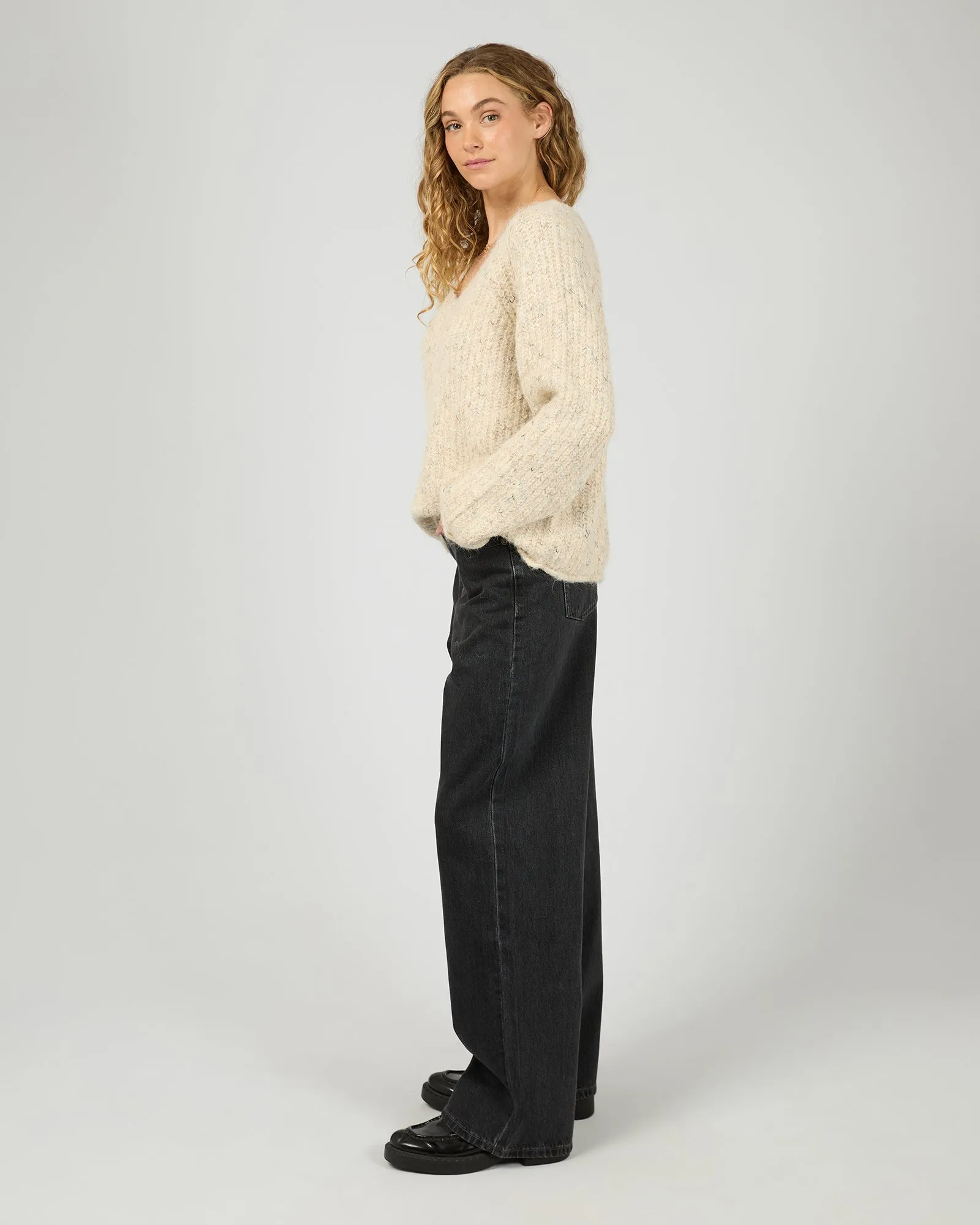 All About Eve Devon V Neck Jumper Vanilla sold by Shine On product image thumbnail 5