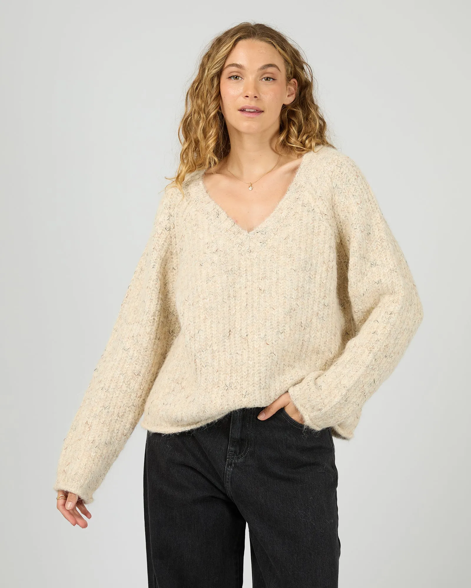 All About Eve Devon V Neck Jumper Vanilla sold by Shine On product image thumbnail 2