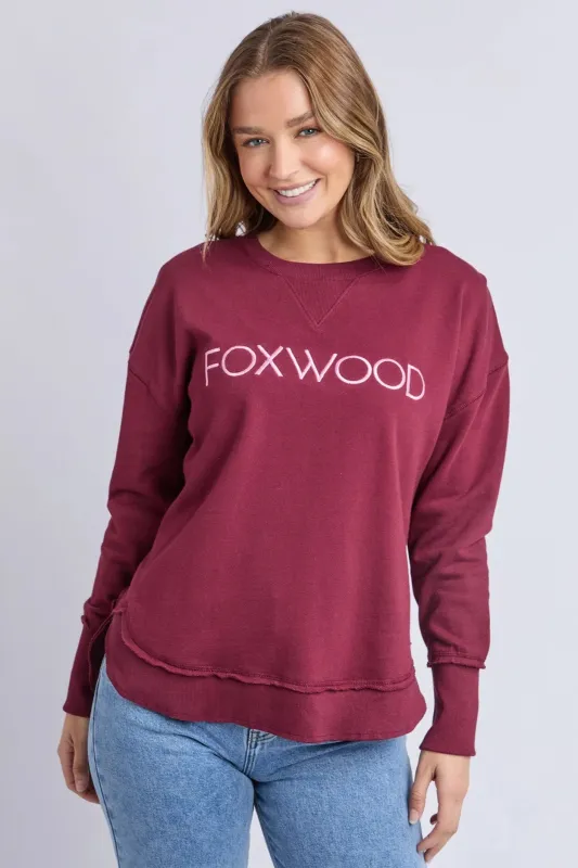 Foxwood Simplified Metallic Crew Burgundy made by Foxwood Clothing
