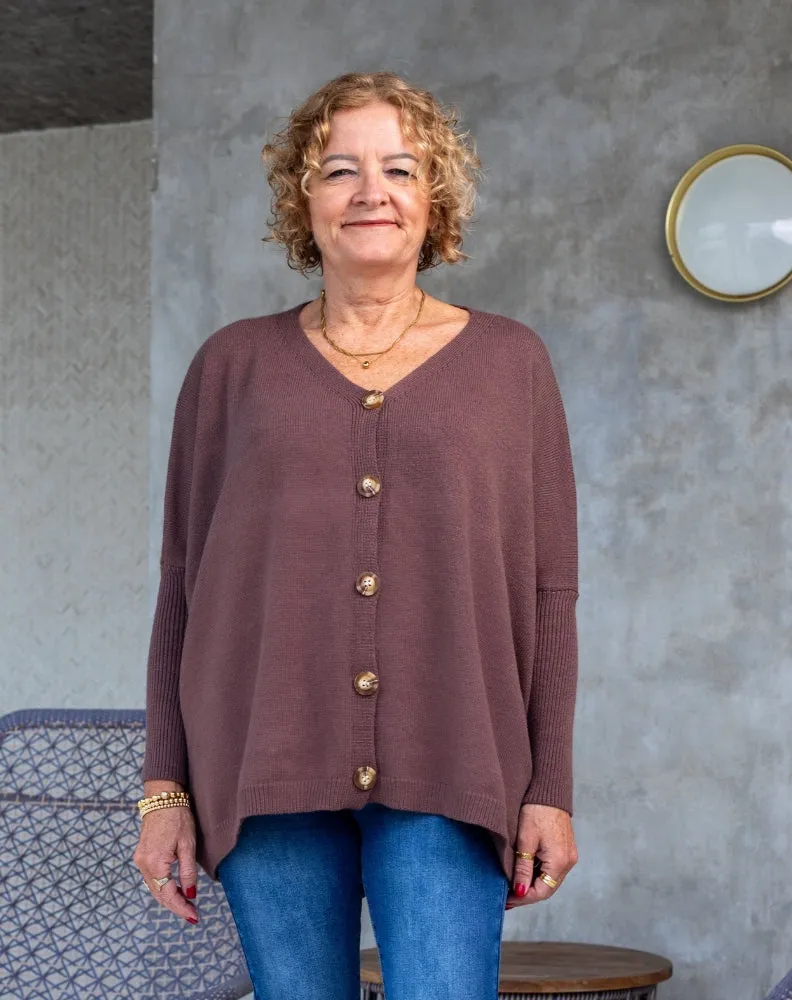 Bee Maddison Chelsea Knit Cardigan Coffee sold by Shine On product image thumbnail 3