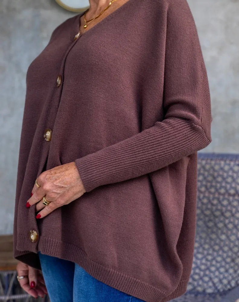 Bee Maddison Chelsea Knit Cardigan Coffee sold by Shine On product image thumbnail 2