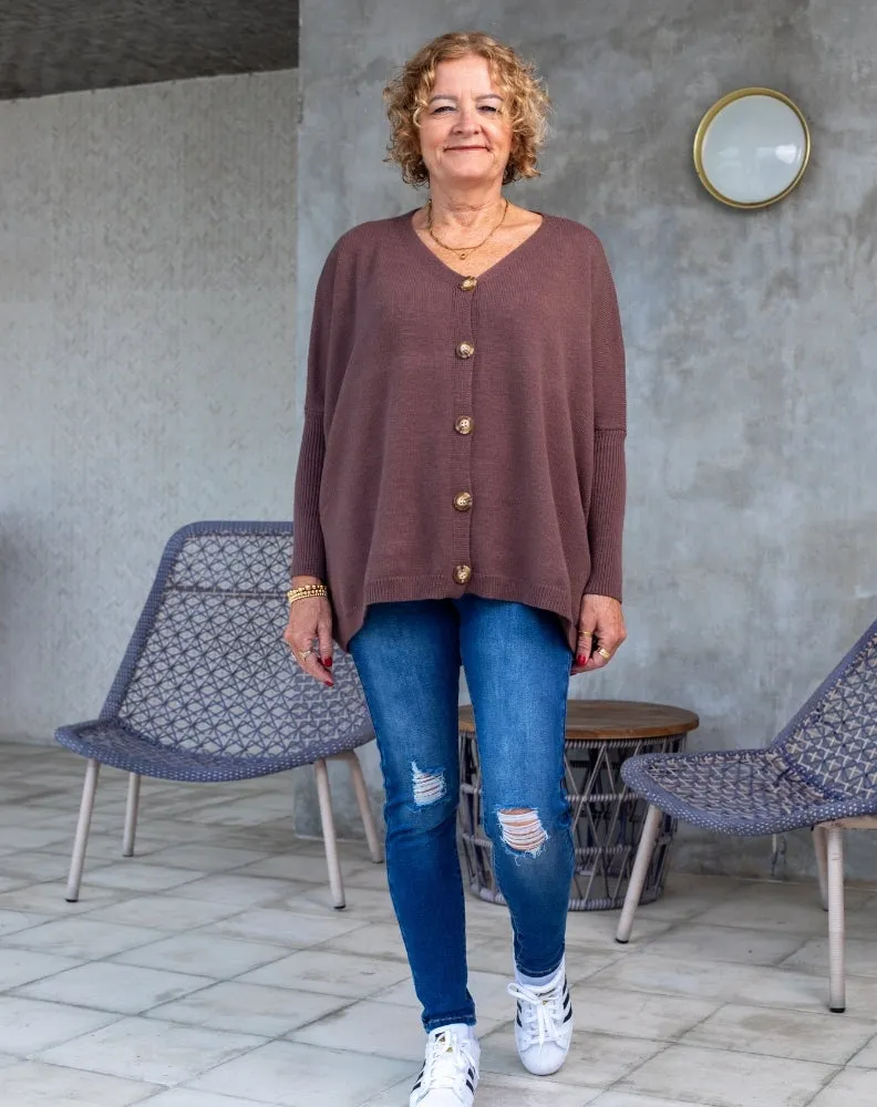 Bee Maddison Chelsea Knit Cardigan Coffee sold by Shine On product image thumbnail 5
