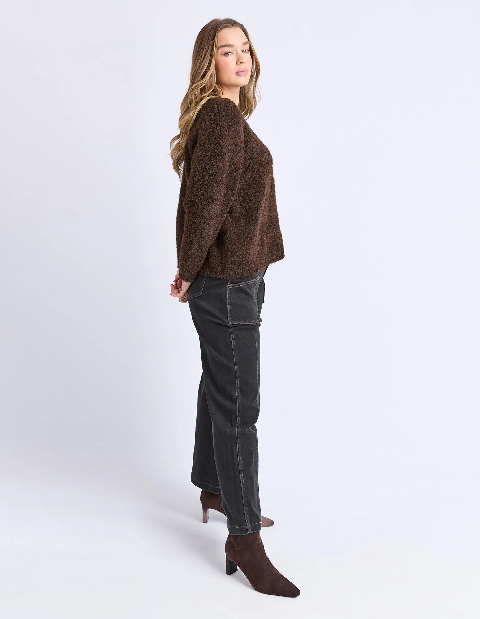 Foxwood Flint Knit Crew Coffee sold by Shine On product image thumbnail 5