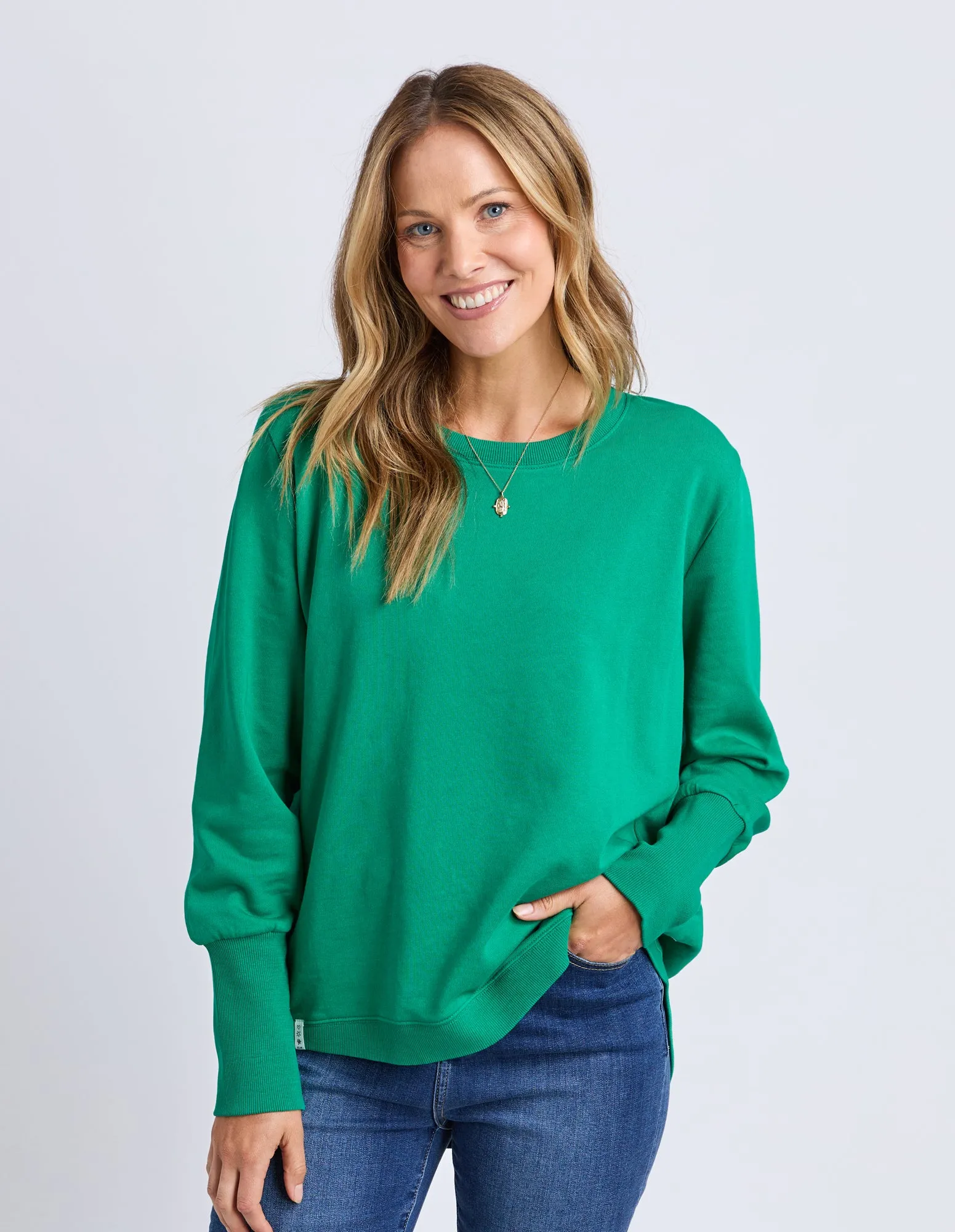 Elm Divine Crew Virdis Green sold by Shine On