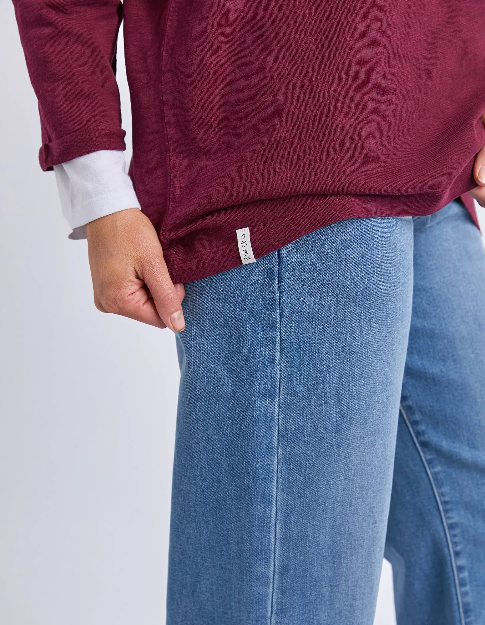 Elm Annie 3/4 Sleeve Tee Plum sold by Shine On product image thumbnail 3