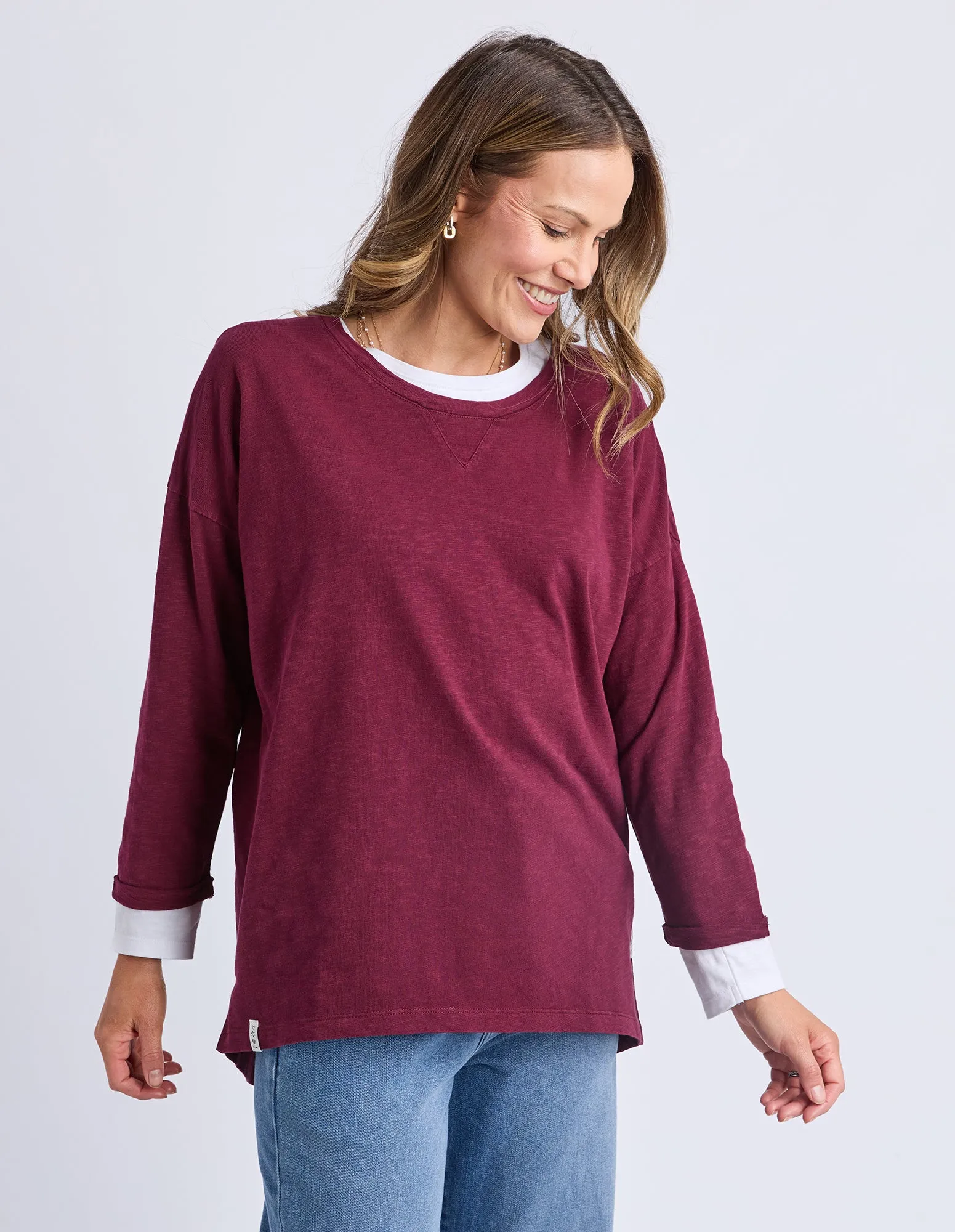 Elm Annie 3/4 Sleeve Tee Plum sold by Shine On product image thumbnail 2