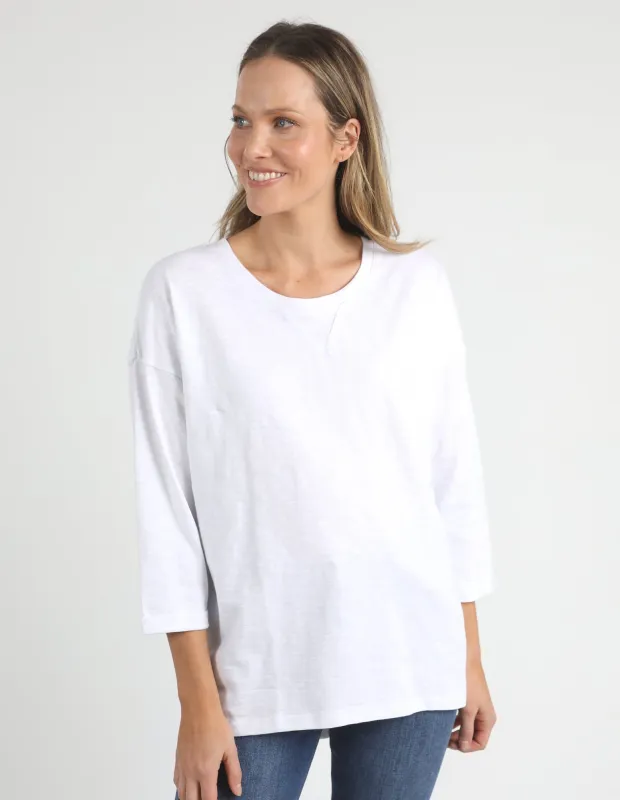 Elm Annie 3/4 Sleeve Tee White made by Elm Lifestyle
