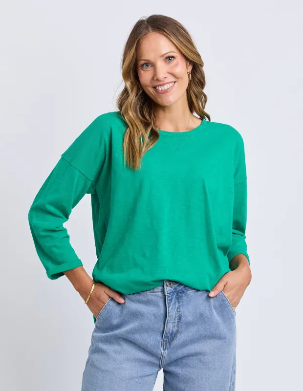 Elm Annie 3/4 Sleeve Tee Turquoise made by Elm Lifestyle