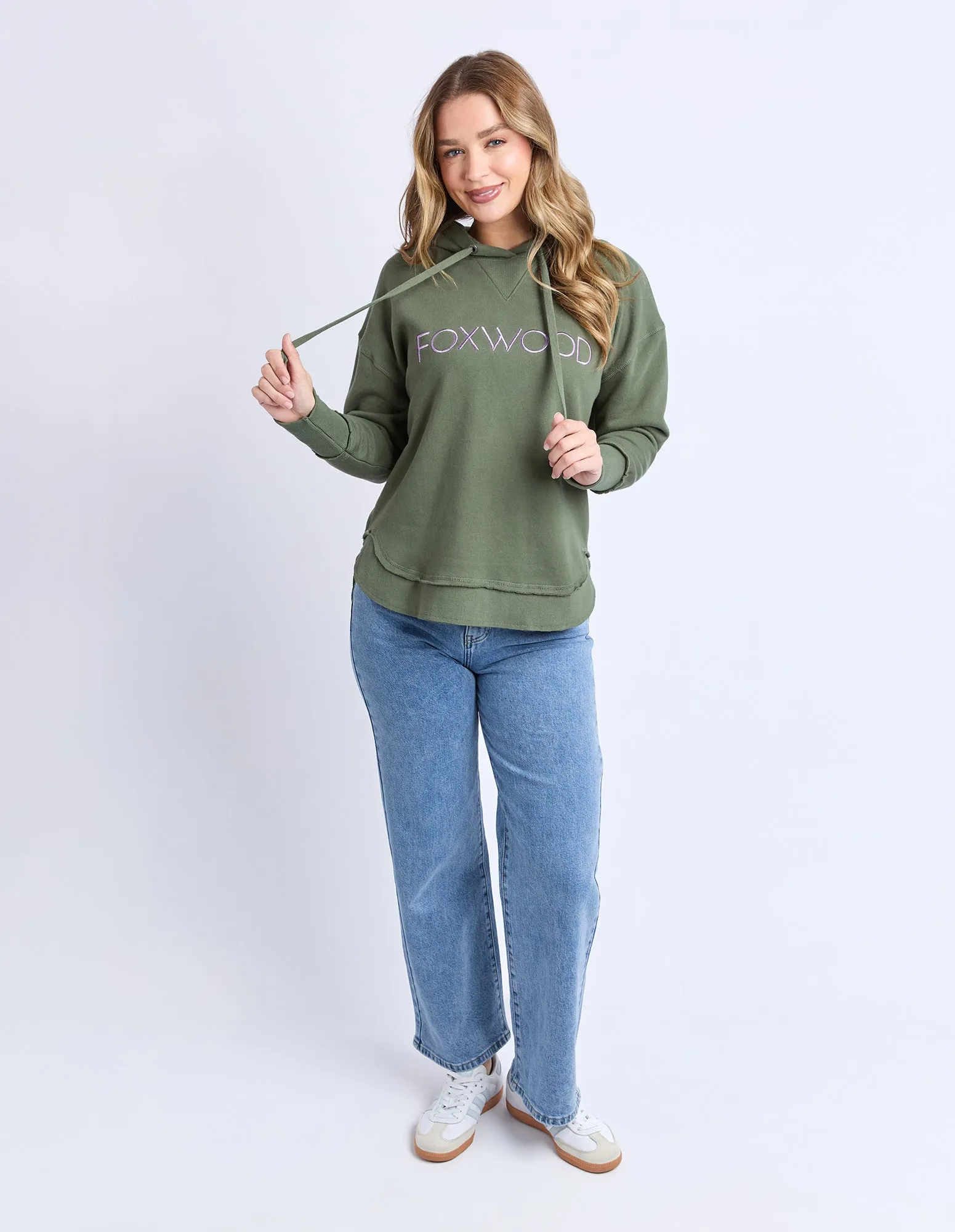 Foxwood Metallic Simplified Hoodie Khaki Lilac sold by Shine On product image thumbnail 4