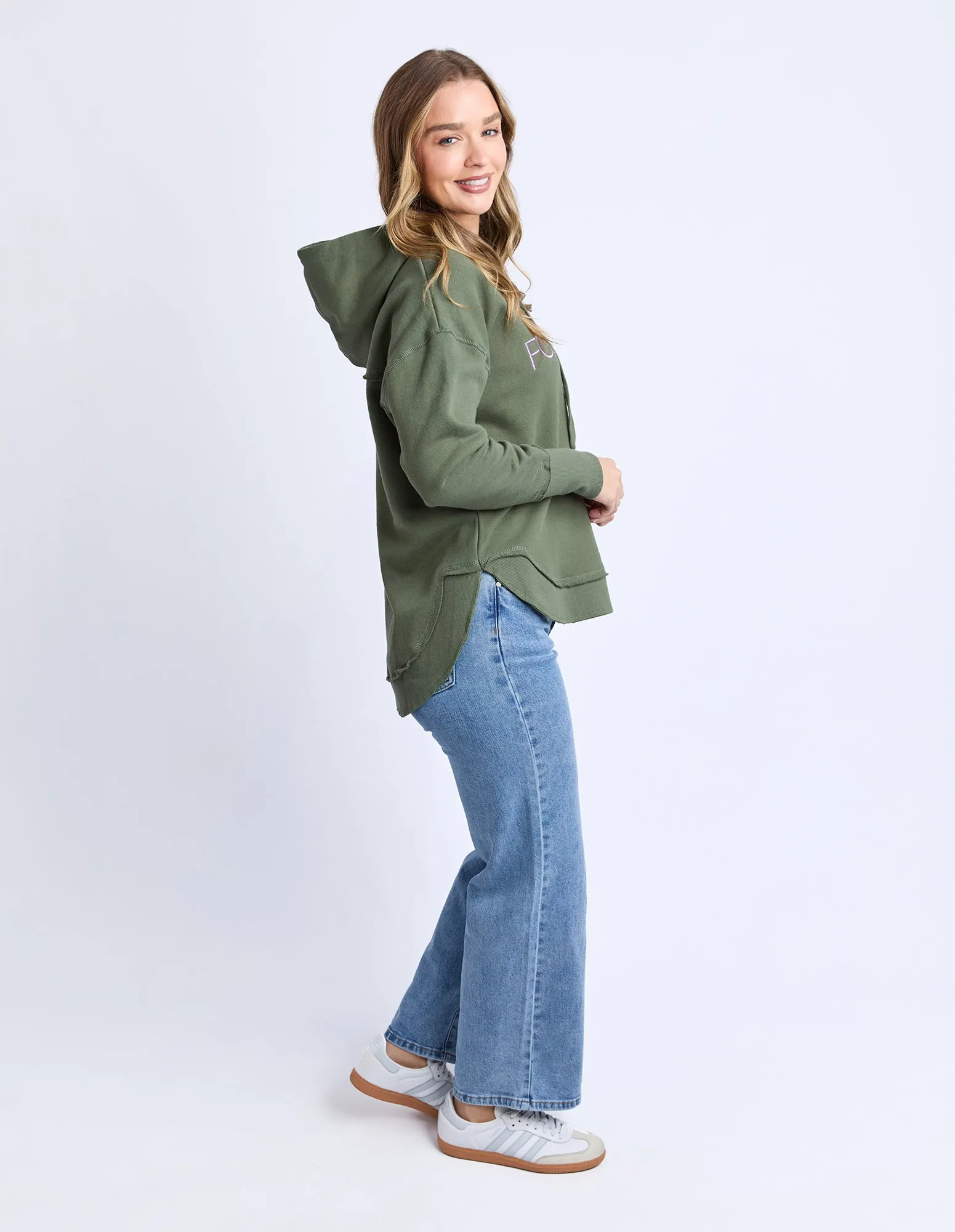 Foxwood Metallic Simplified Hoodie Khaki Lilac sold by Shine On product image thumbnail 5