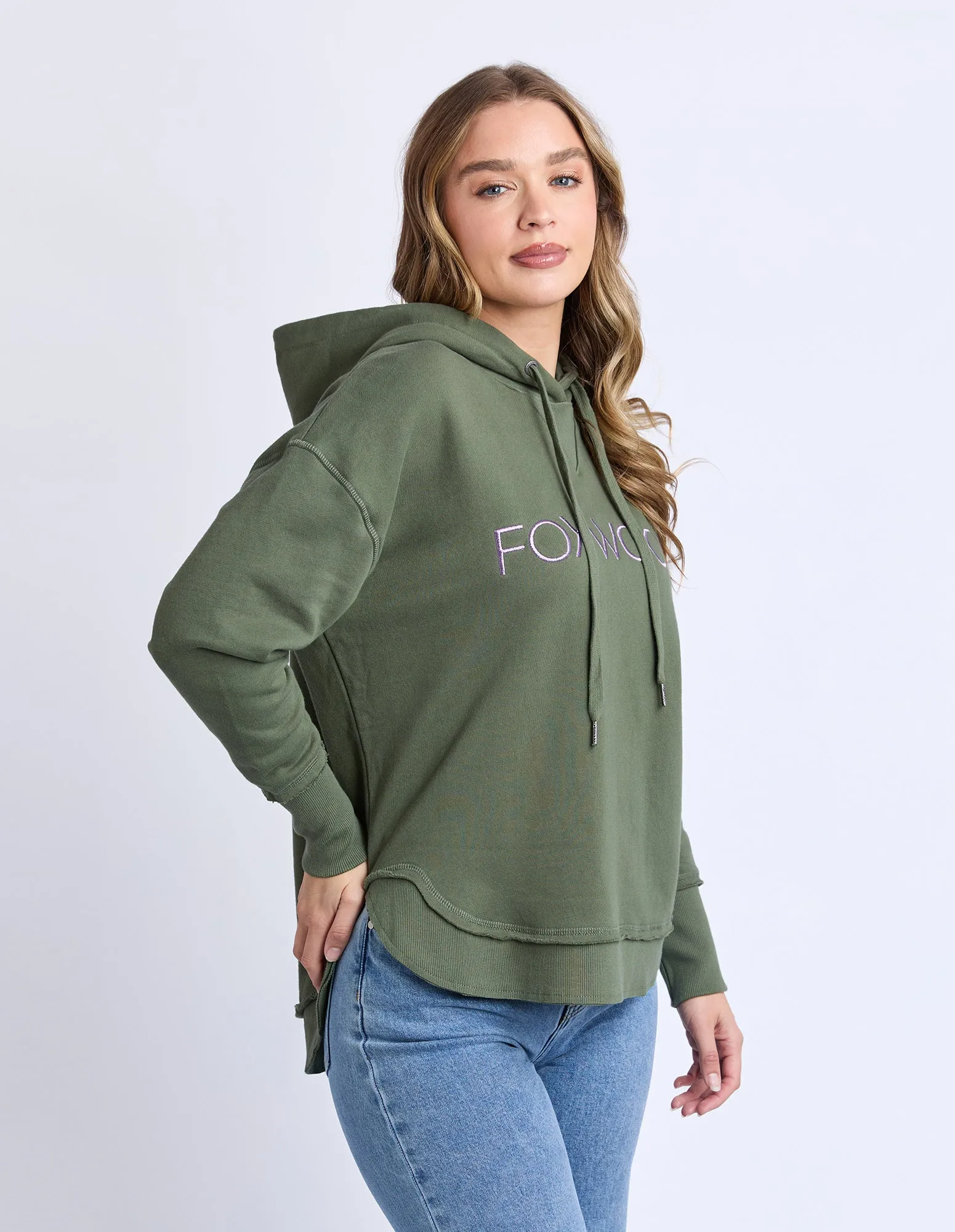 Foxwood Metallic Simplified Hoodie Khaki Lilac sold by Shine On product image thumbnail 2