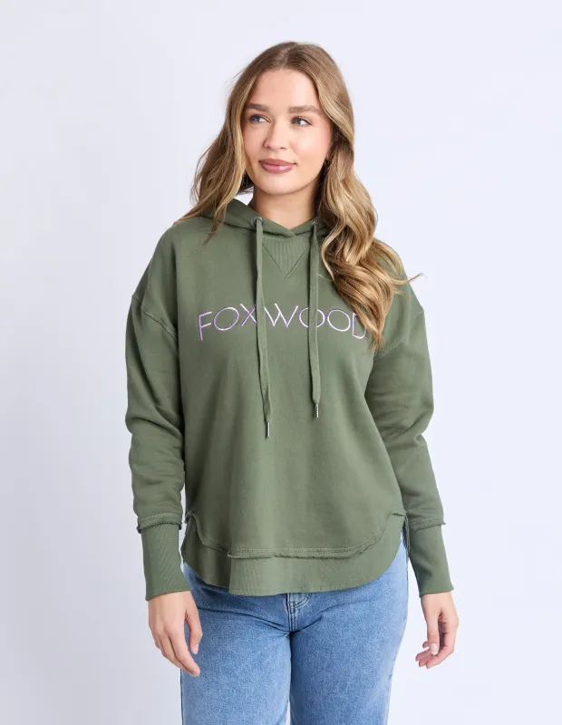 Foxwood Metallic Simplified Hoodie Khaki Lilac made by Foxwood Clothing