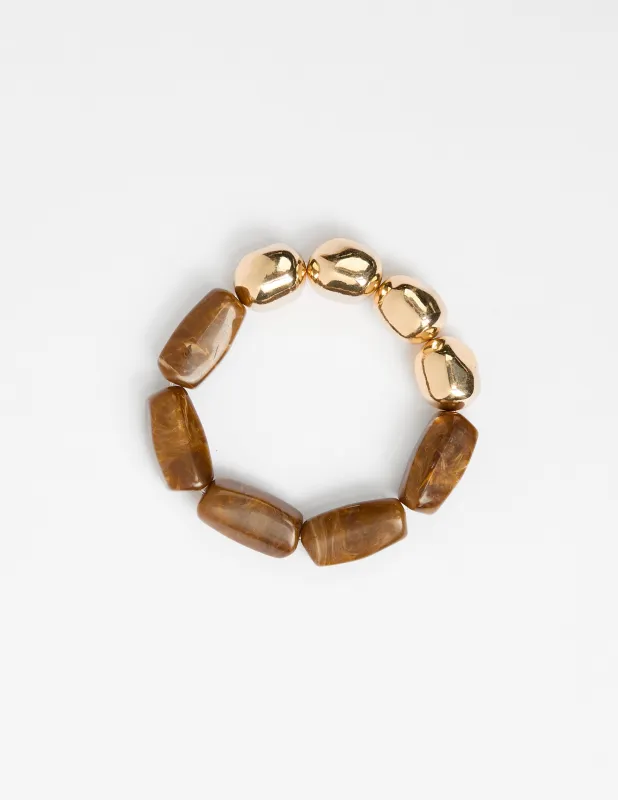 Stella + Gemma Bracelet Beads Brown made by Shine On