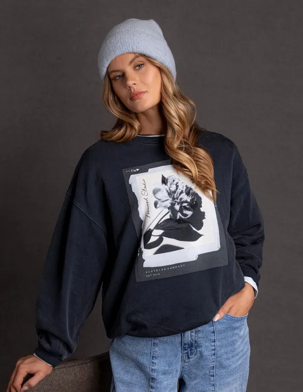 Foxwood True Bloom Crew Charcoal made by Foxwood Clothing