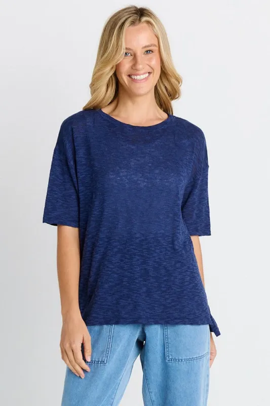 Betty Basics Eleni Knit Tee Navy made by Shine On